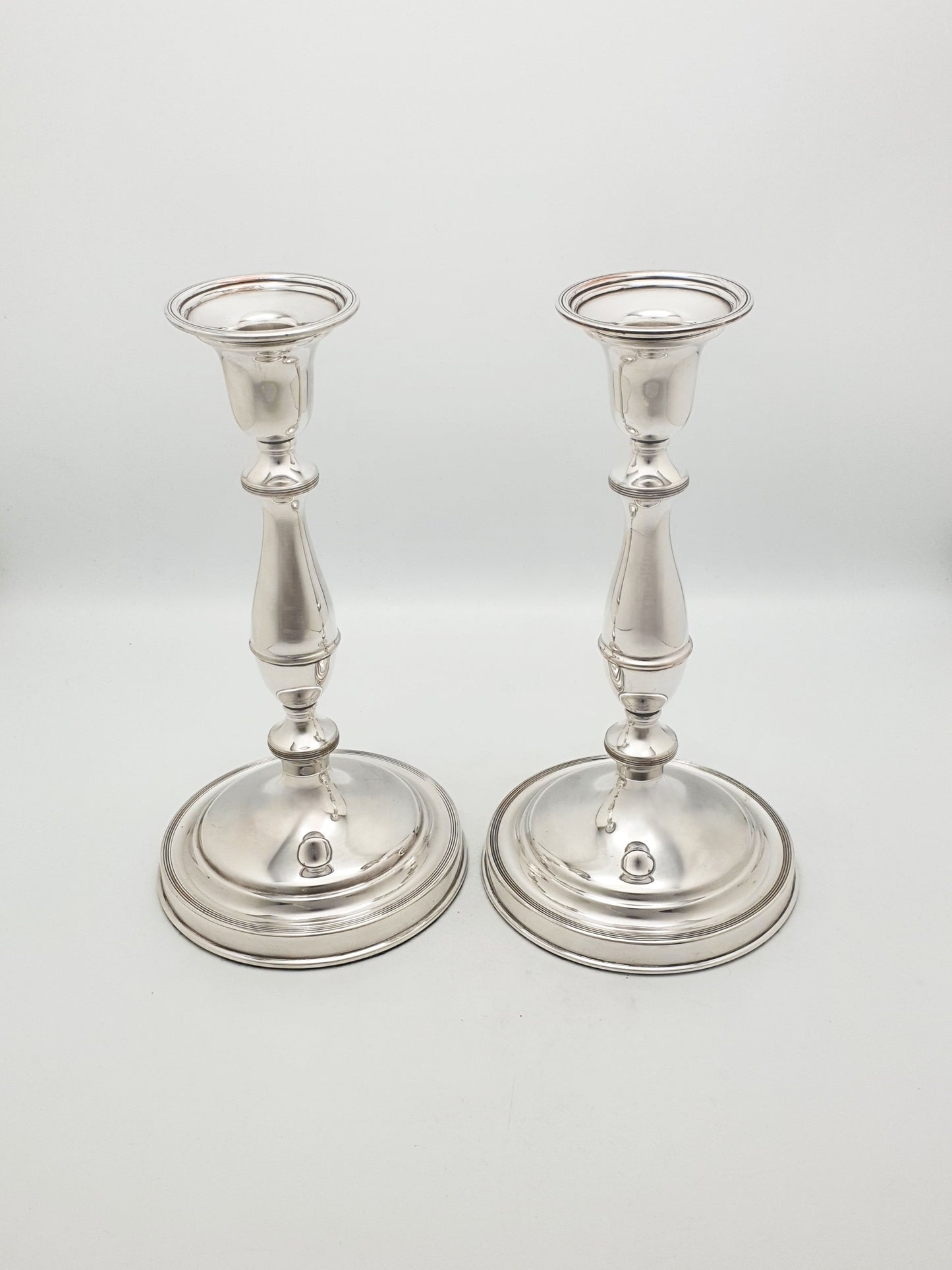 Pair of Large Antique Silver-Plated Candlesticks – circa 1920