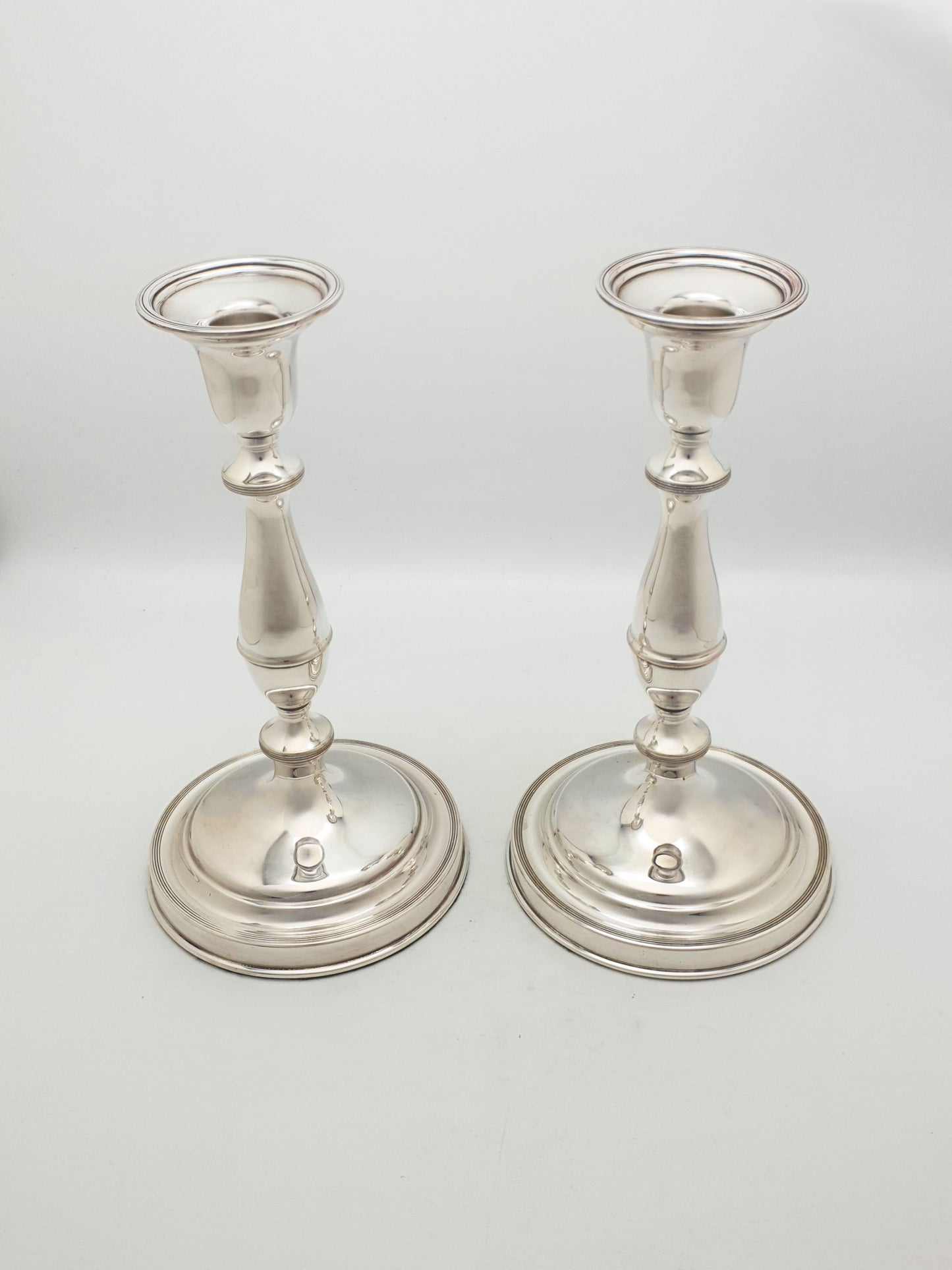 Pair of Large Antique Silver-Plated Candlesticks – circa 1920