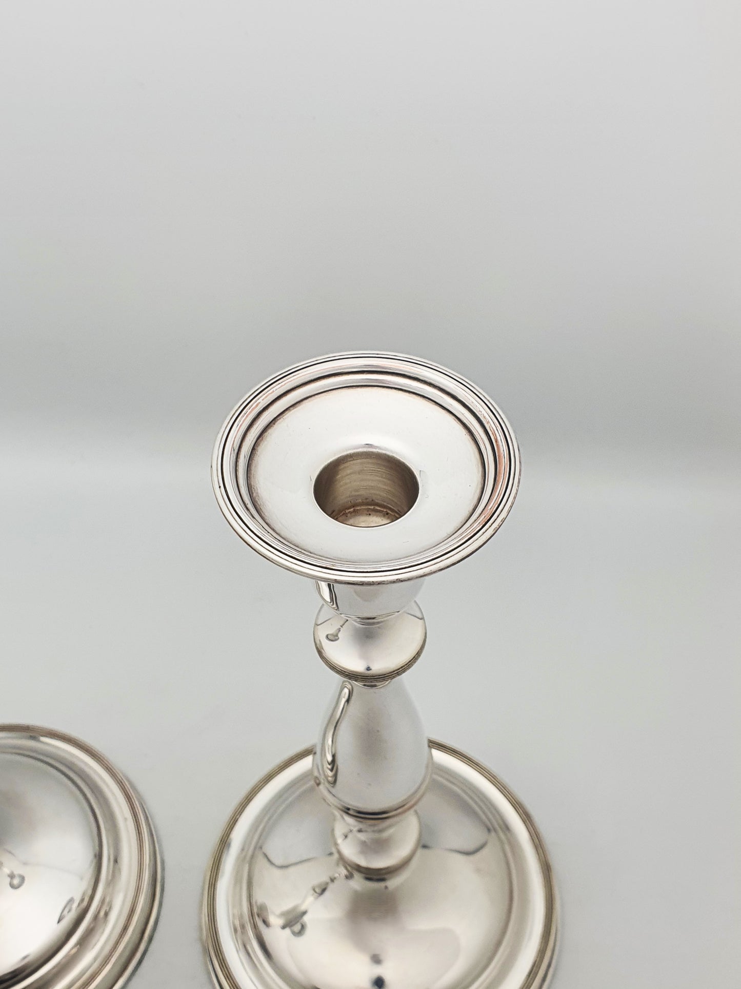 Pair of Large Antique Silver-Plated Candlesticks – circa 1920