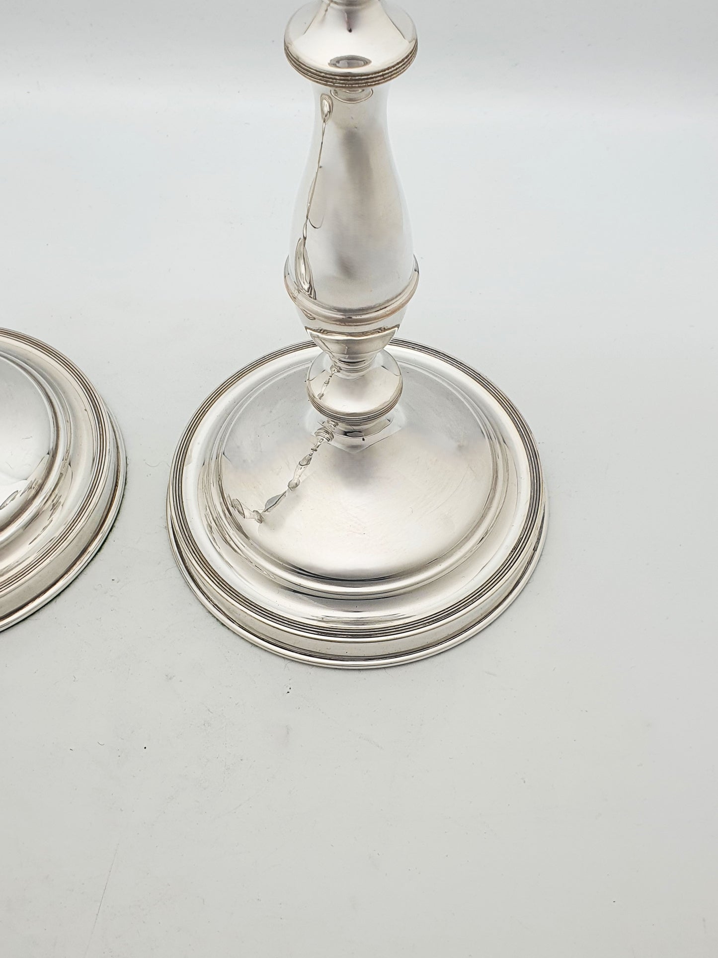 Pair of Large Antique Silver-Plated Candlesticks – circa 1920