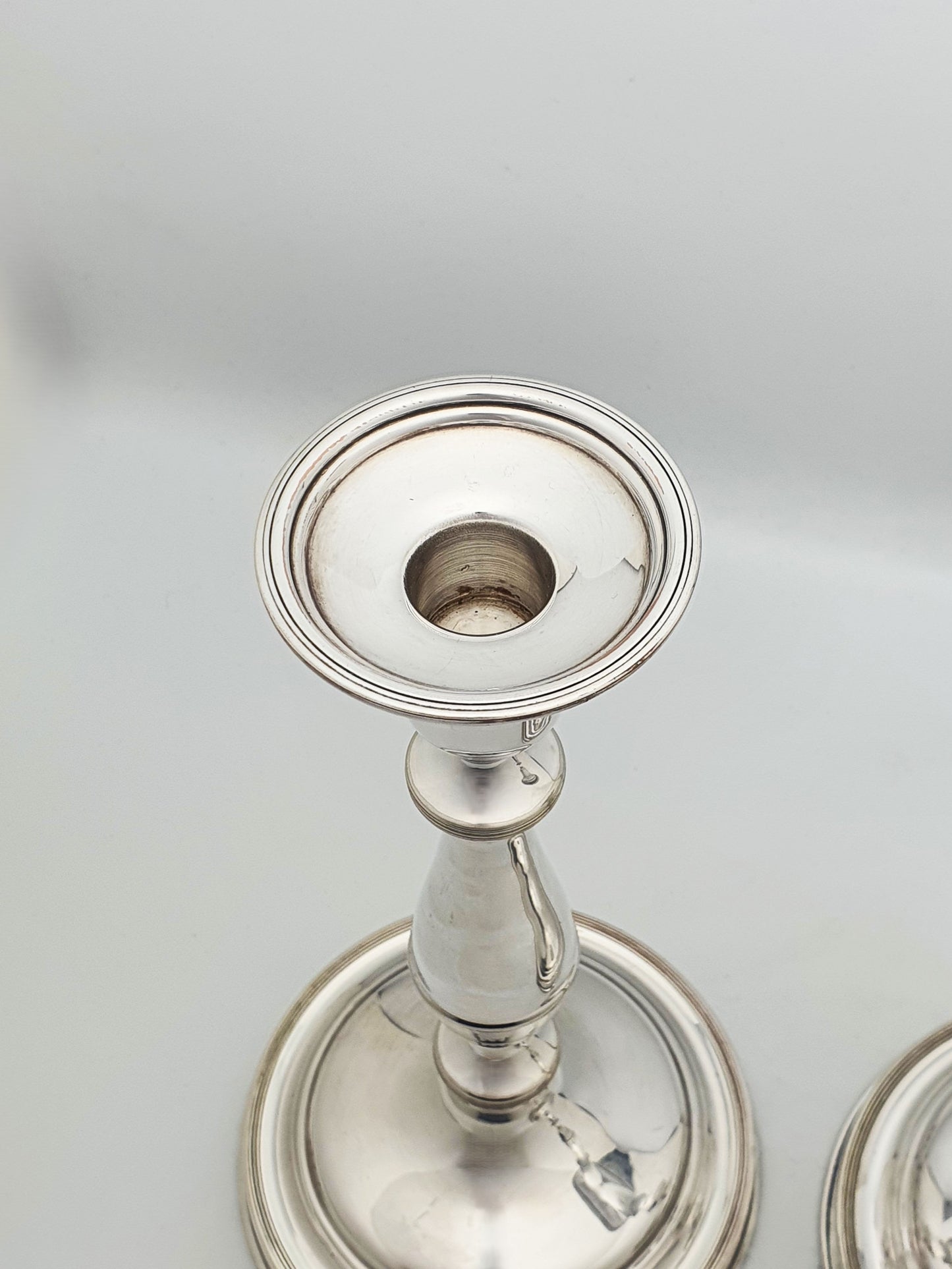 Pair of Large Antique Silver-Plated Candlesticks – circa 1920