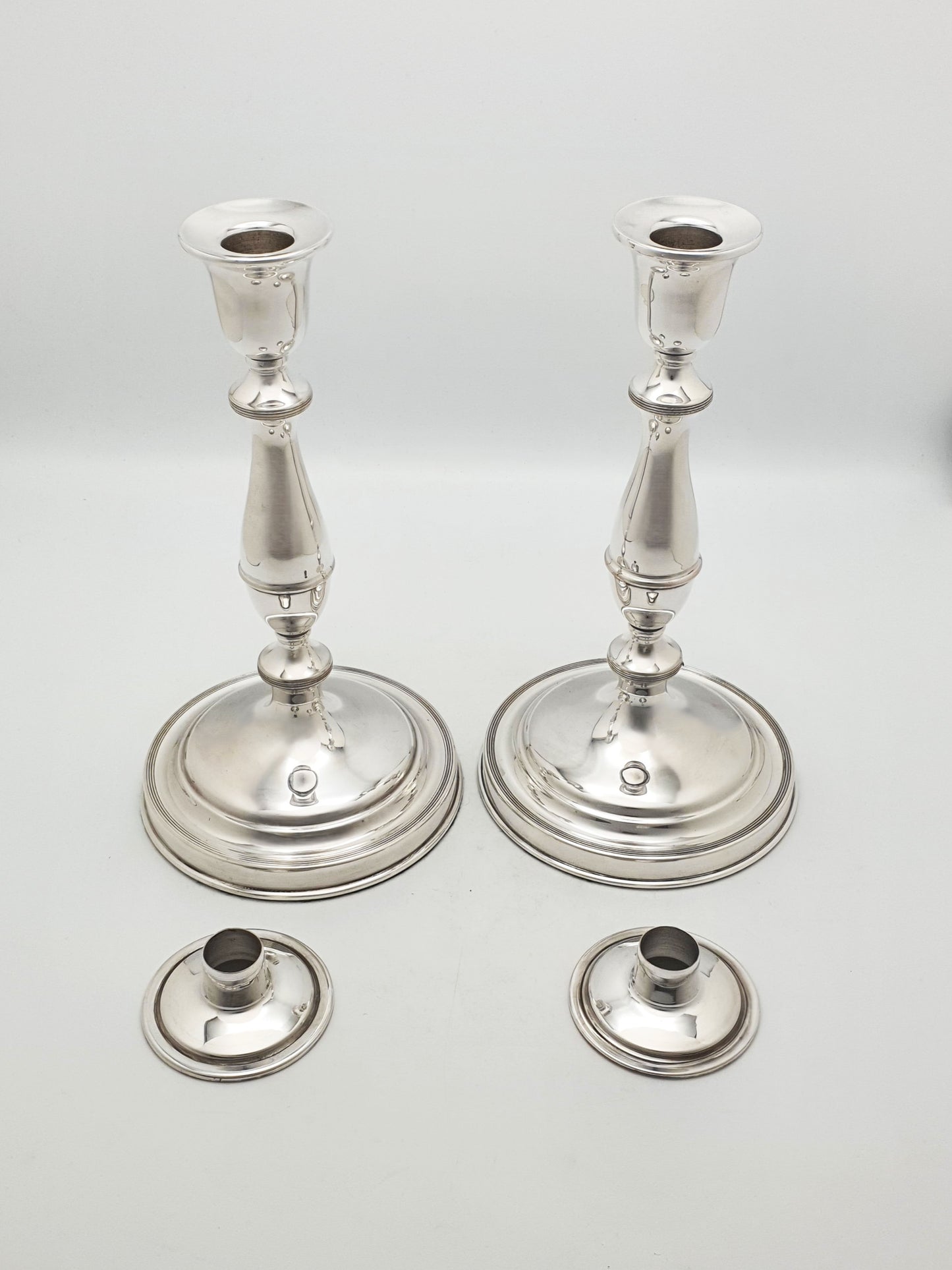Pair of Large Antique Silver-Plated Candlesticks – circa 1920