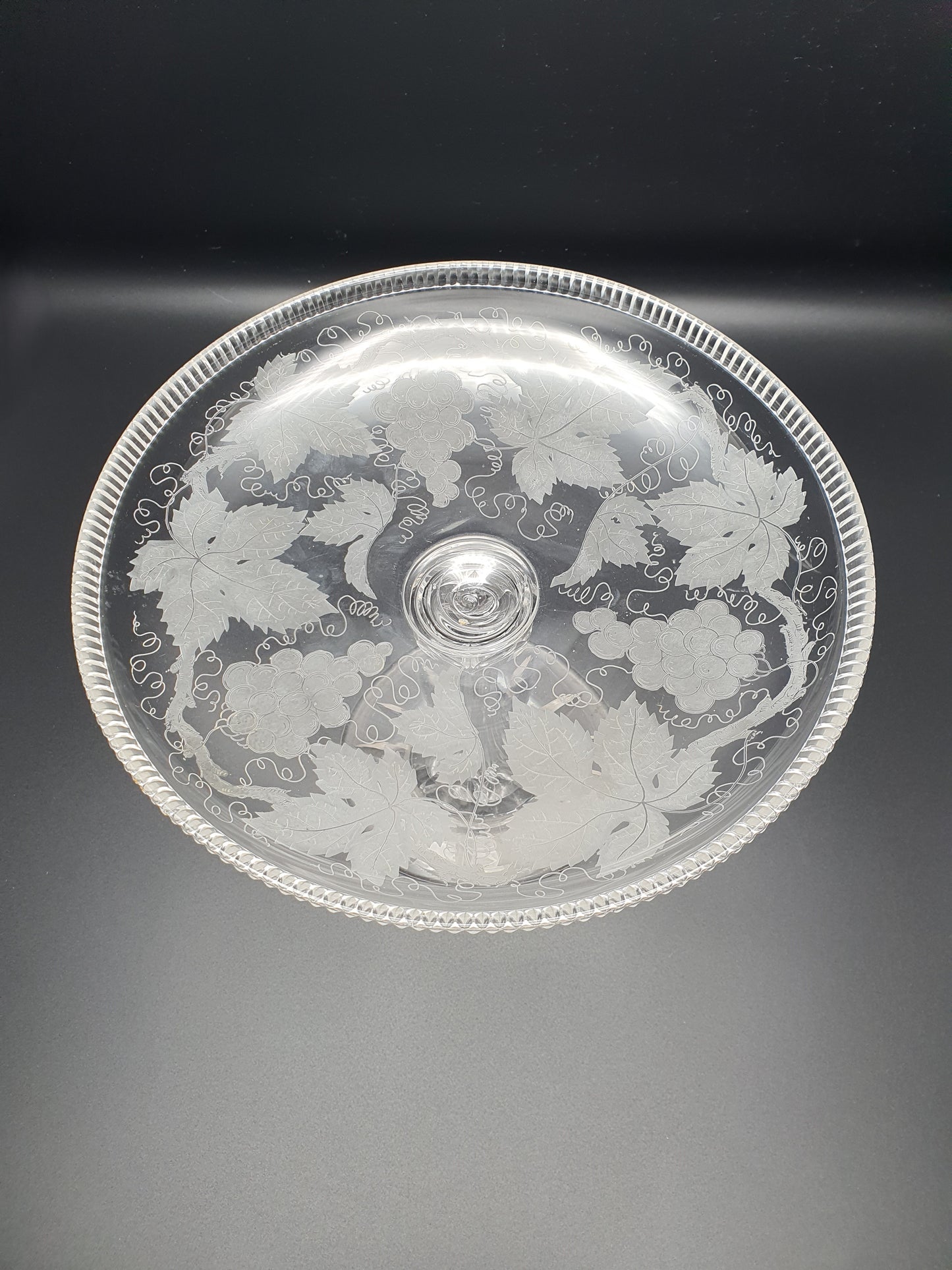 Splendid Antique Victorian Etched Glass Comport / Tazza – circa 1880