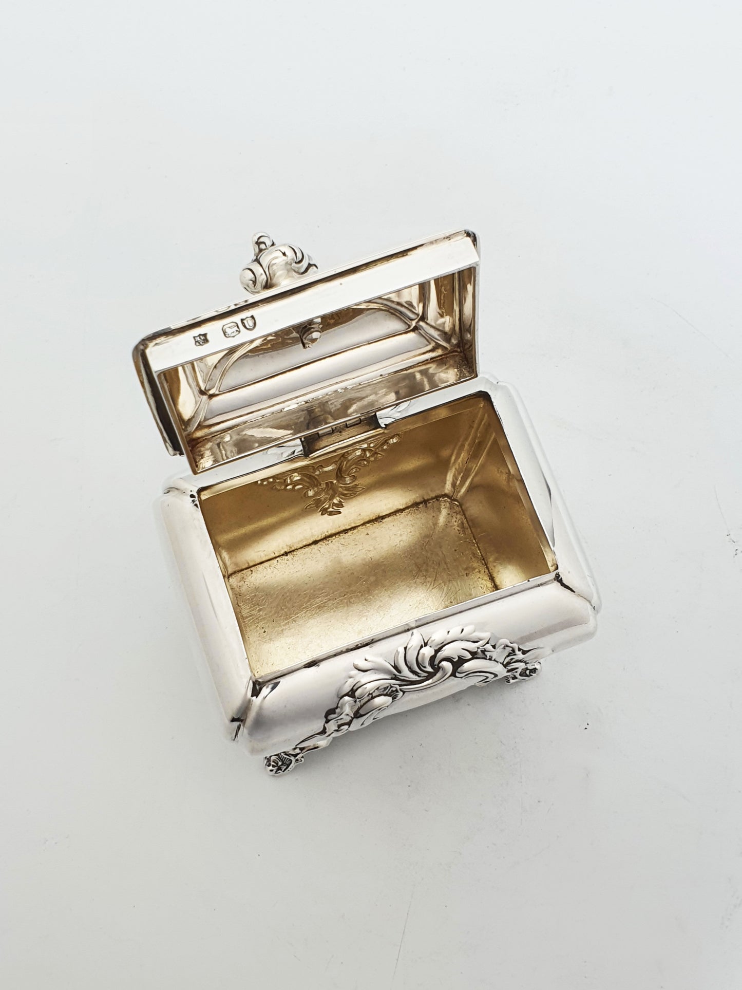 Superb Antique Victorian Sterling Silver Tea Caddy - London, 1895