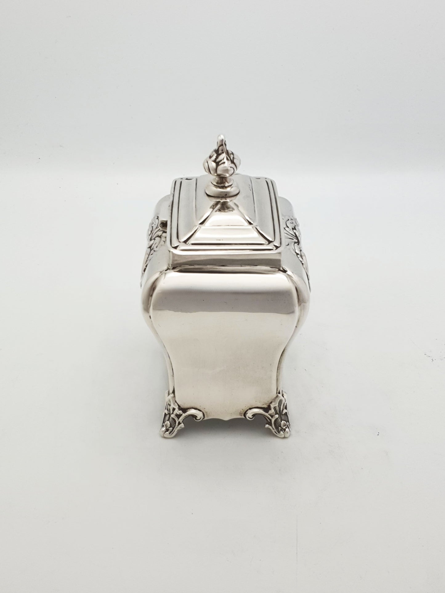 Superb Antique Victorian Sterling Silver Tea Caddy - London, 1895