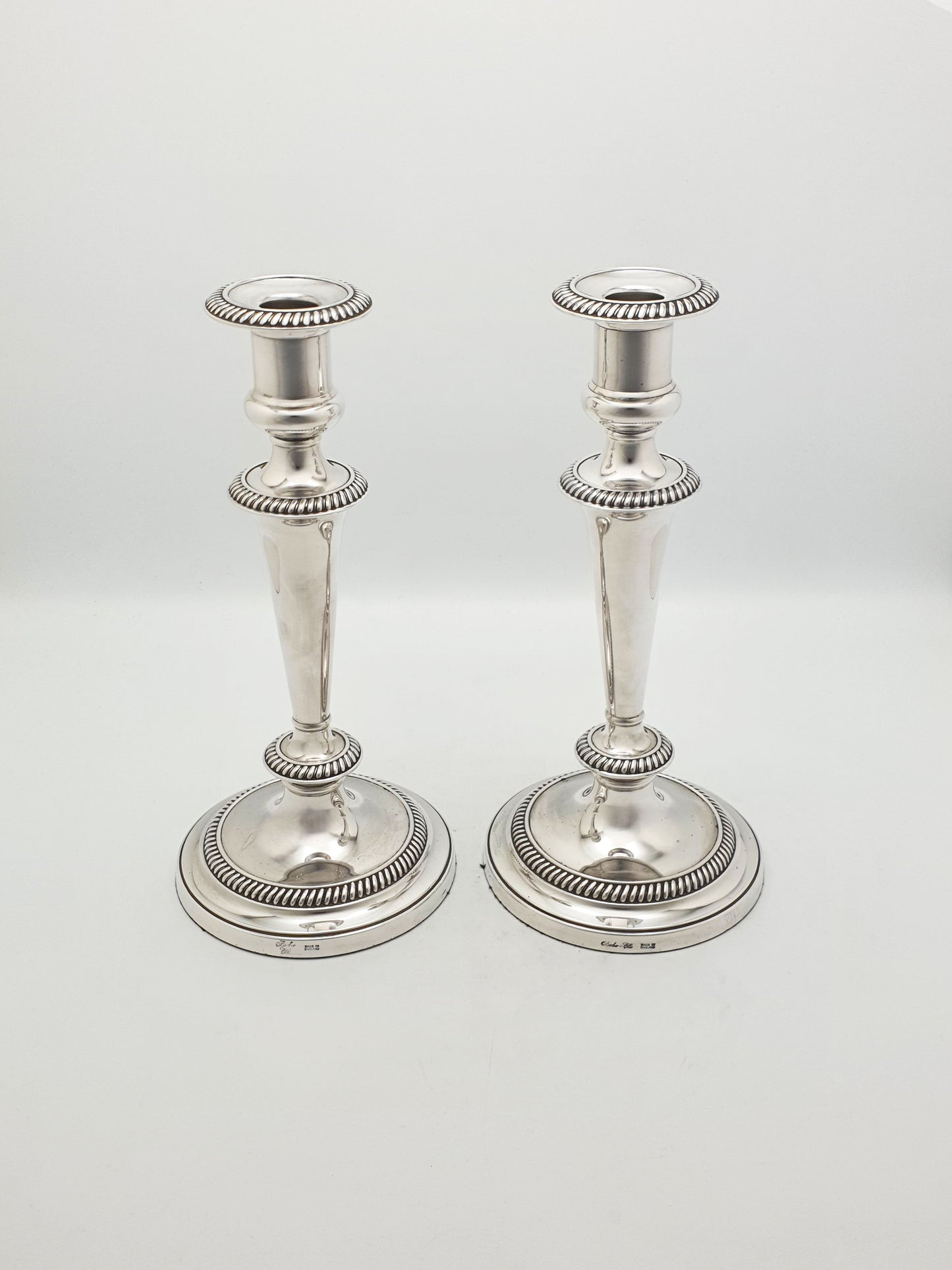 Nice Pair of Antique Silver-Plated Neoclassical Style Candlesticks – circa 1920