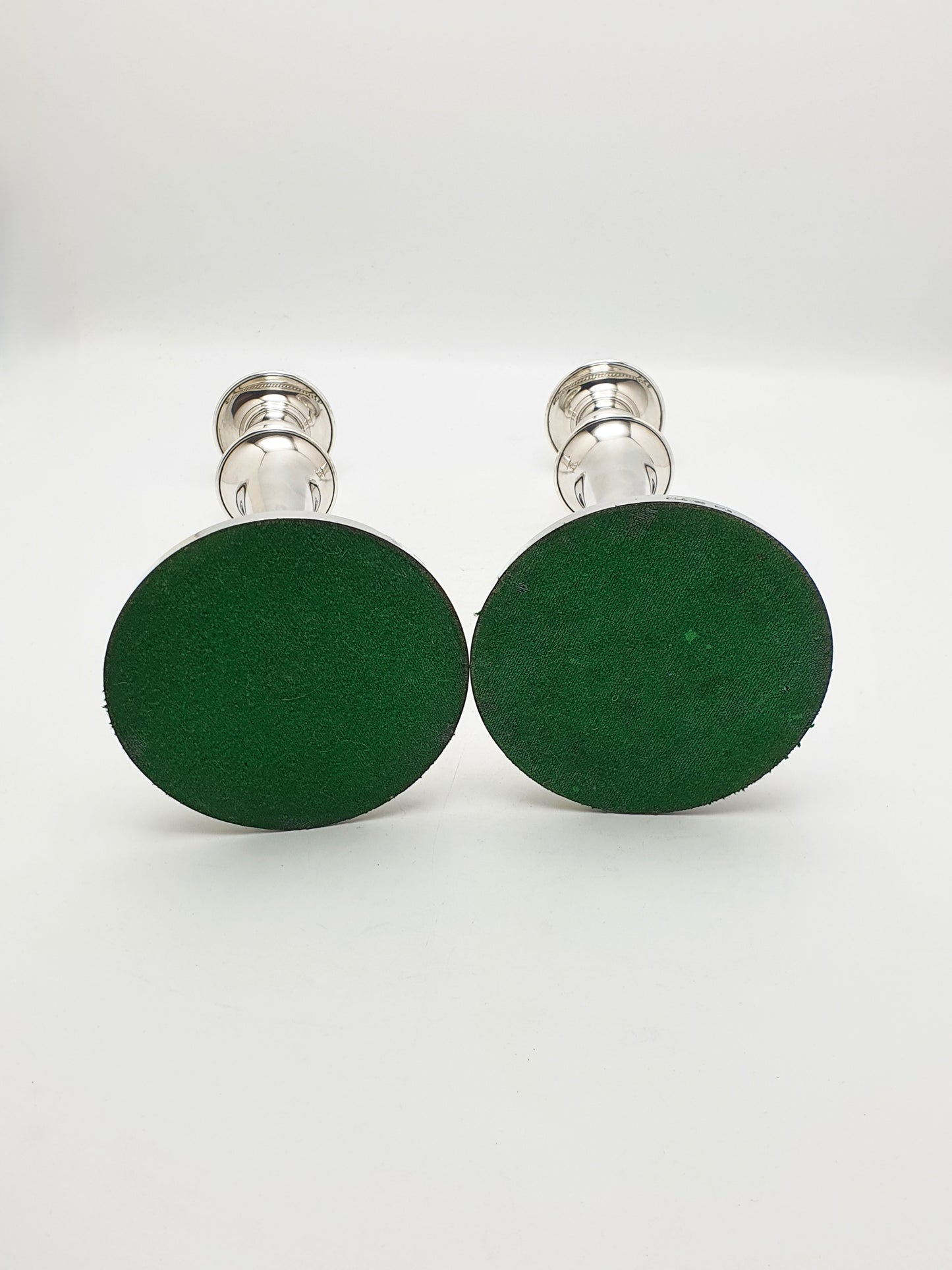 Nice Pair of Antique Silver-Plated Neoclassical Style Candlesticks – circa 1920