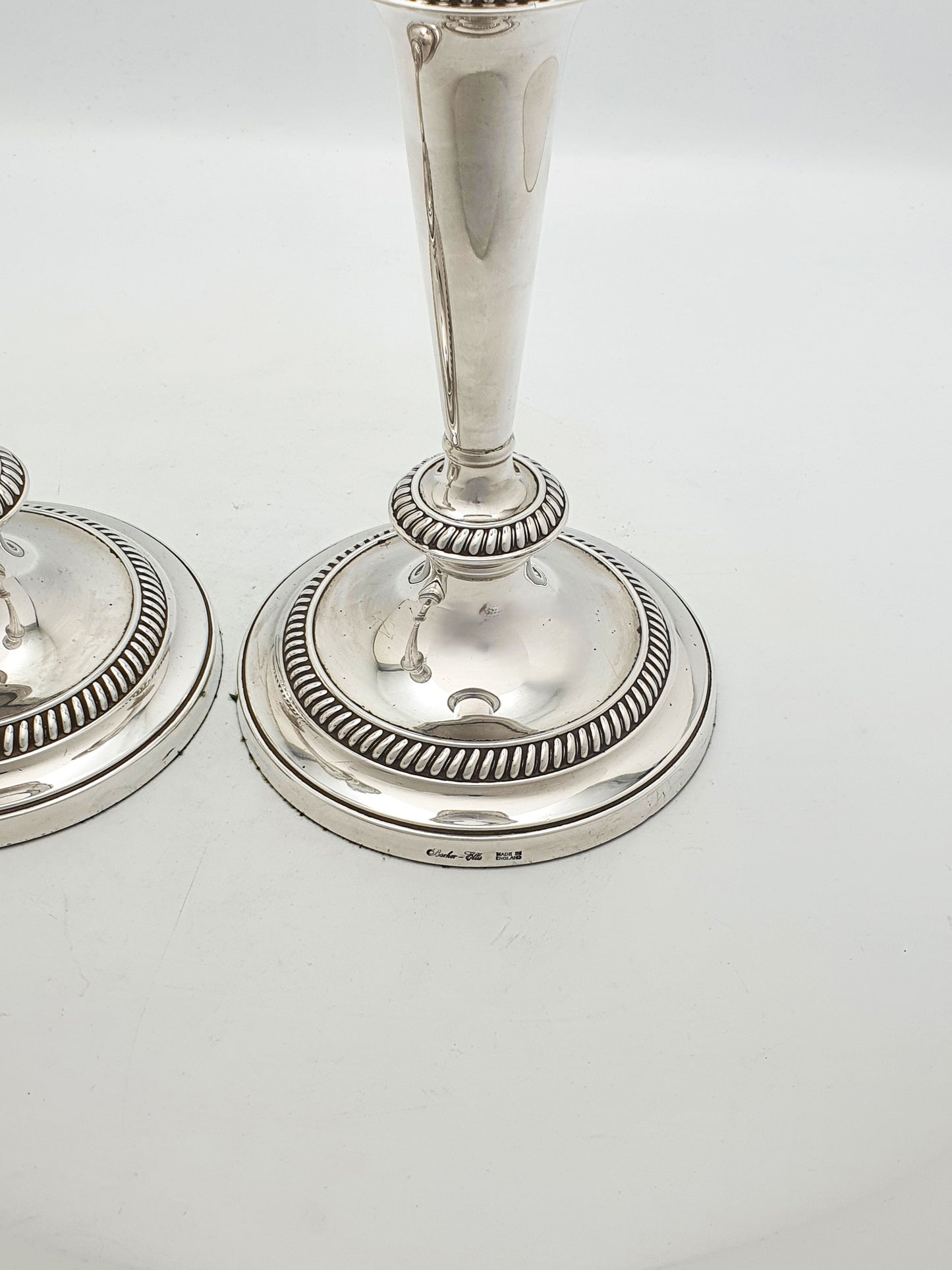 Nice Pair of Antique Silver-Plated Neoclassical Style Candlesticks – circa 1920