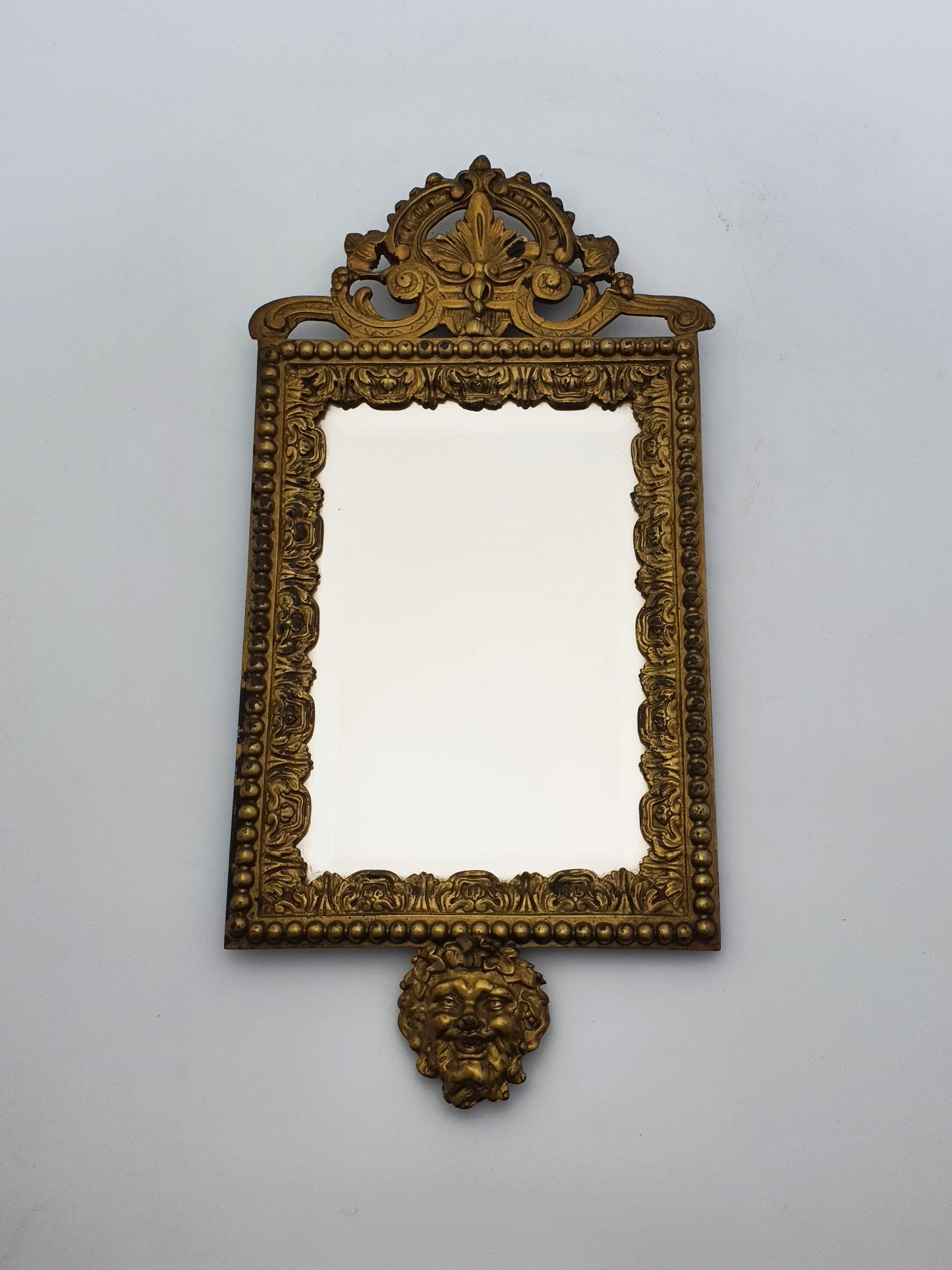 Pair of French Grand Tour Gilt Bronze Wall Mirrors with Mythological Masks – circa 1870
