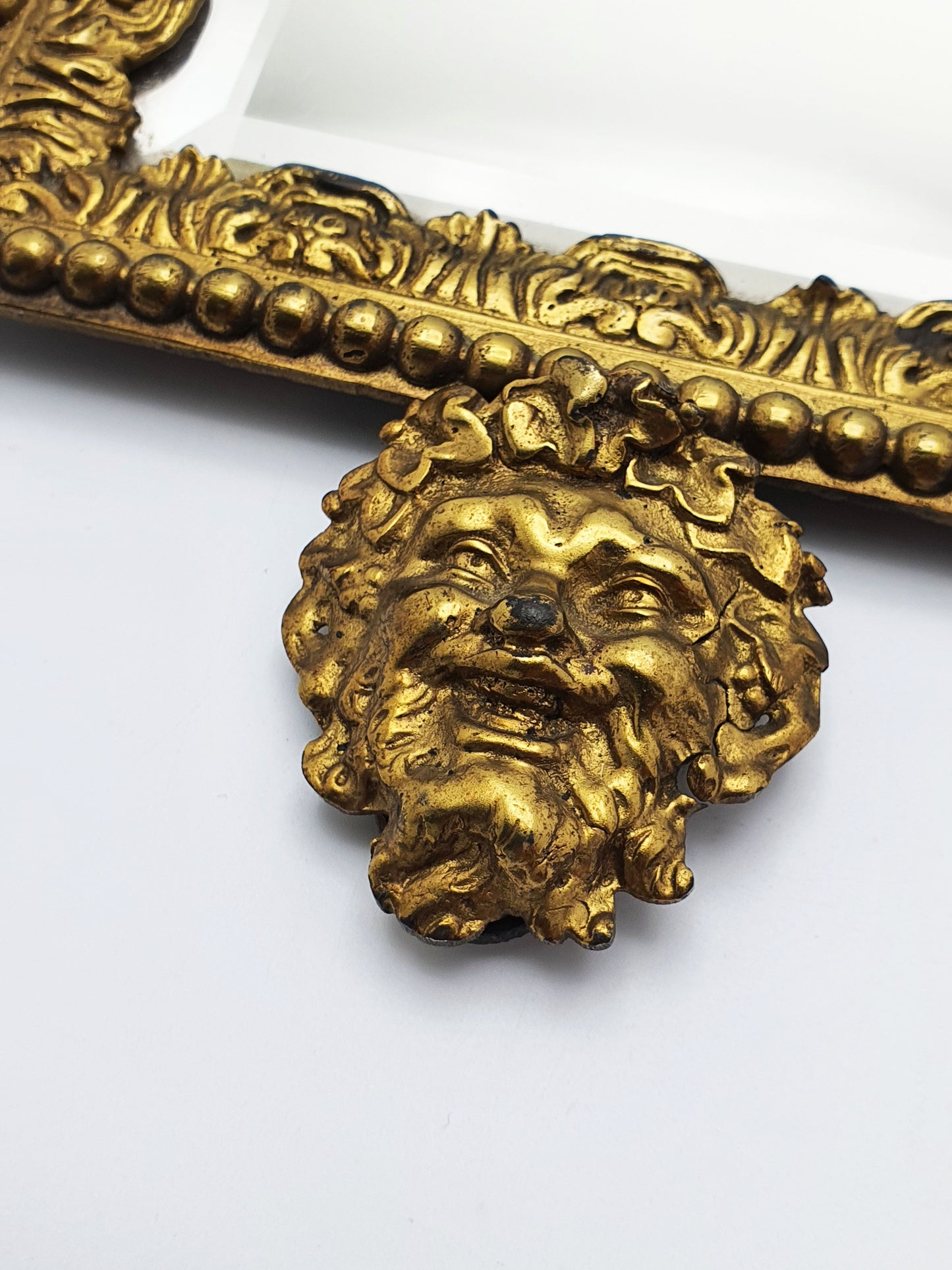 Pair of French Grand Tour Gilt Bronze Wall Mirrors with Mythological Masks – circa 1870