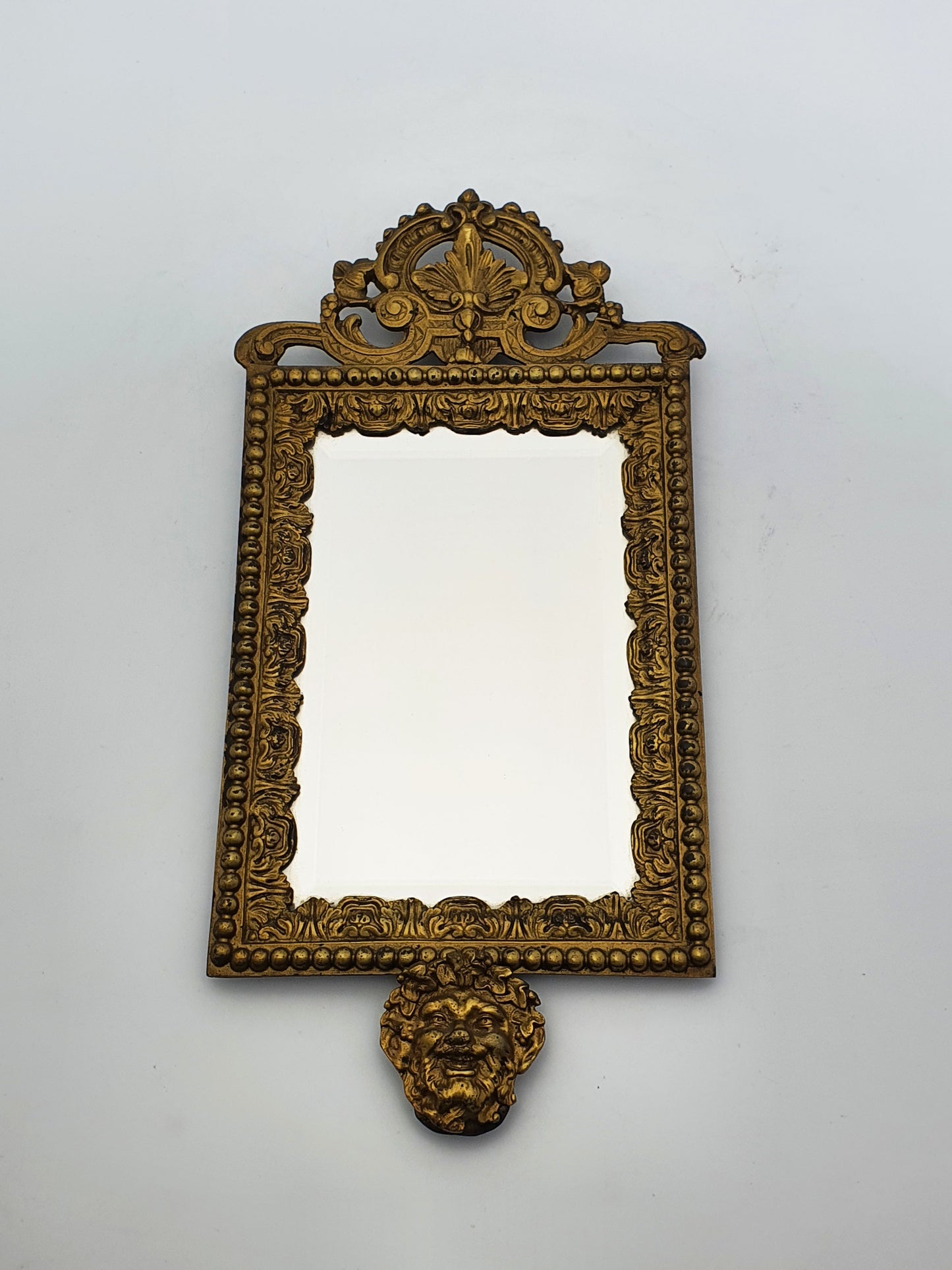 Pair of French Grand Tour Gilt Bronze Wall Mirrors with Mythological Masks – circa 1870