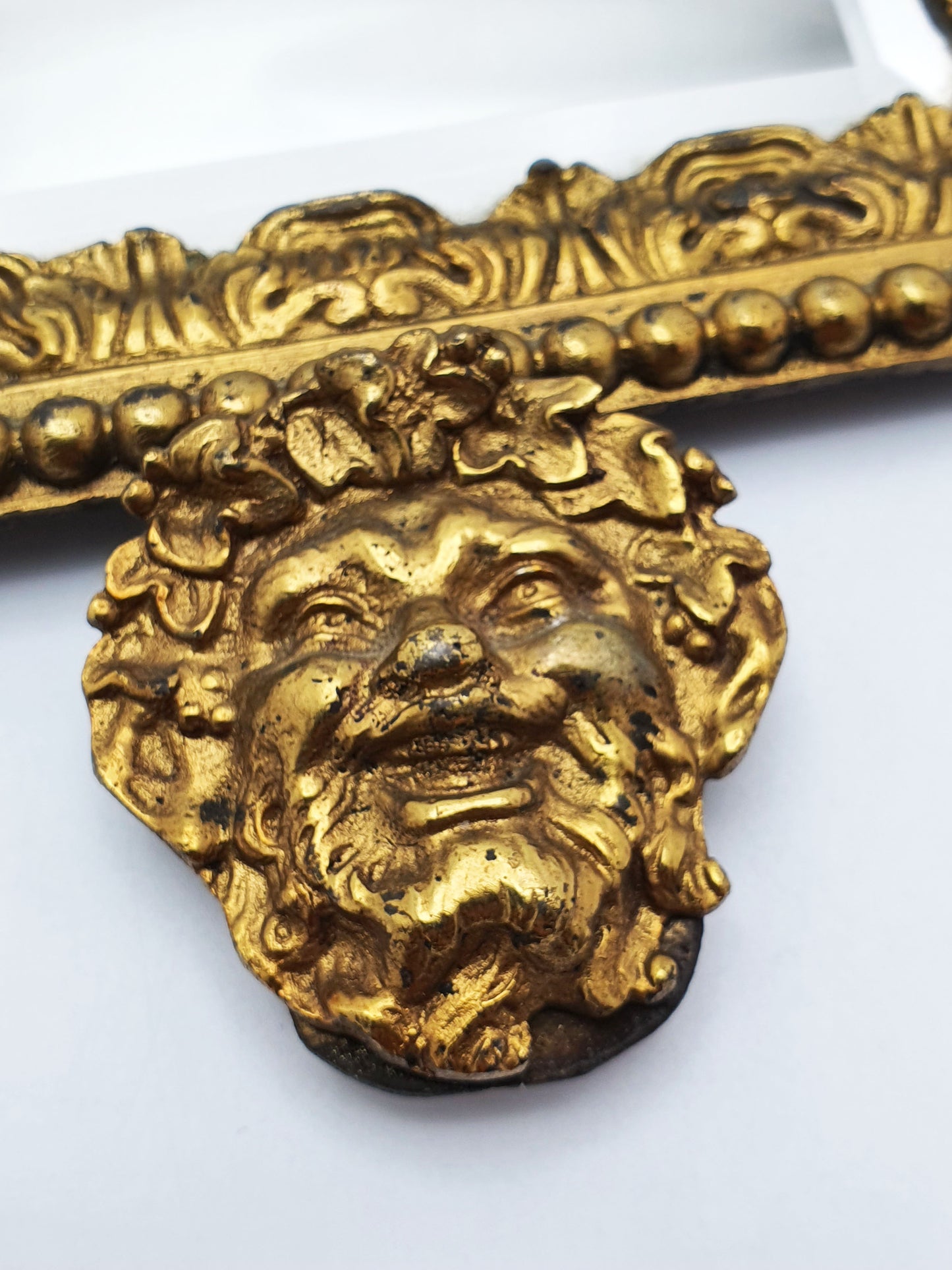 Pair of French Grand Tour Gilt Bronze Wall Mirrors with Mythological Masks – circa 1870