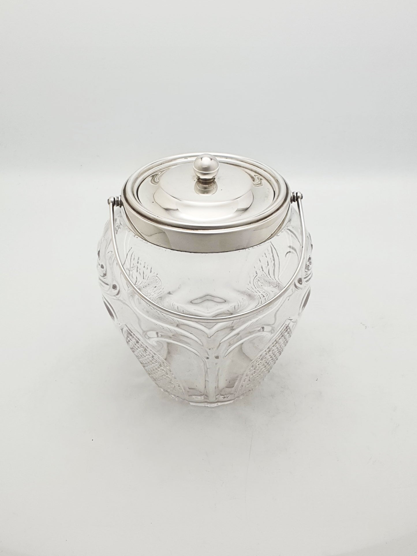 Antique Cut Glass and Sterling Silver Biscuit Barrel - 1896