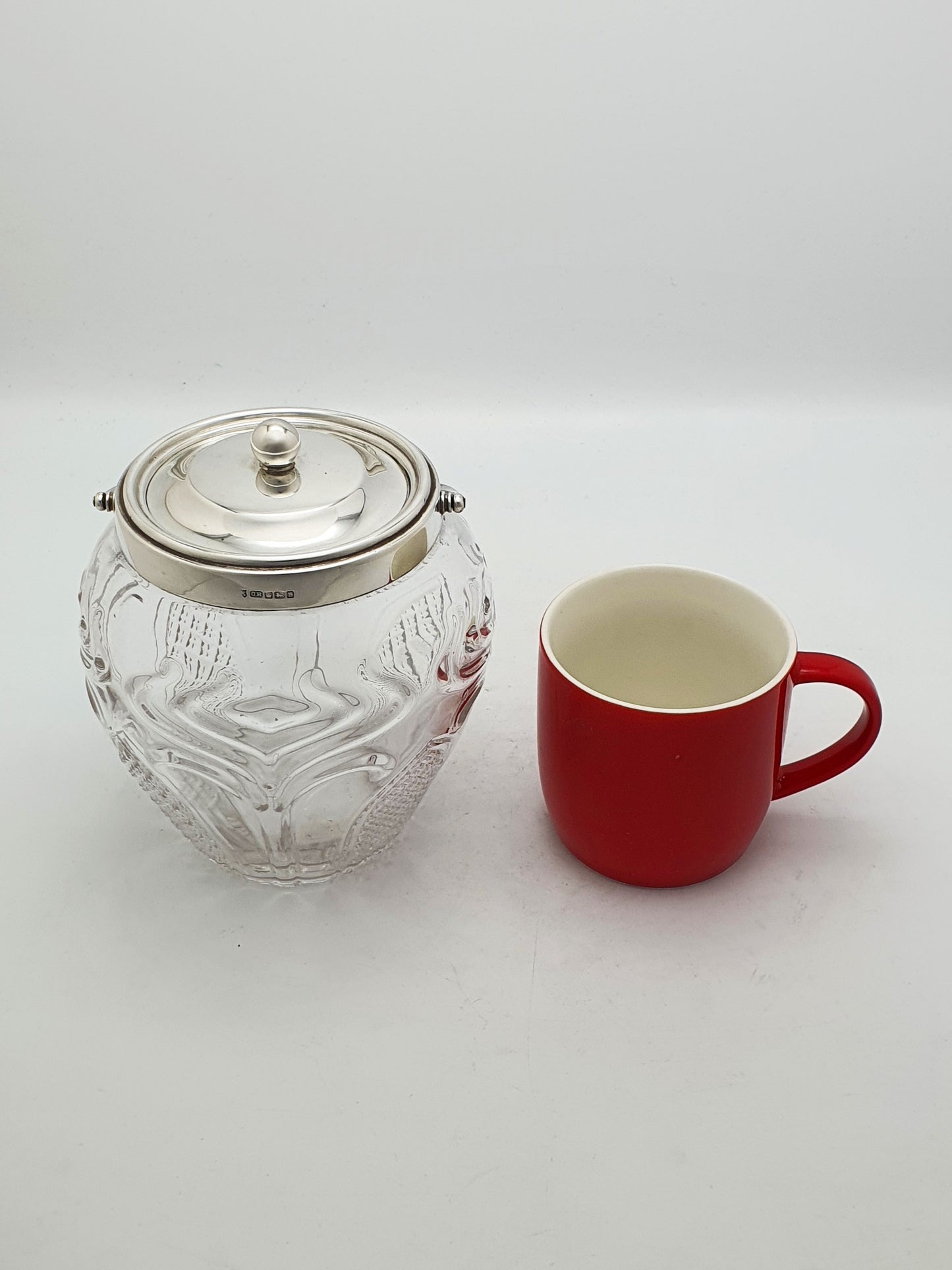 Antique Cut Glass and Sterling Silver Biscuit Barrel - 1896