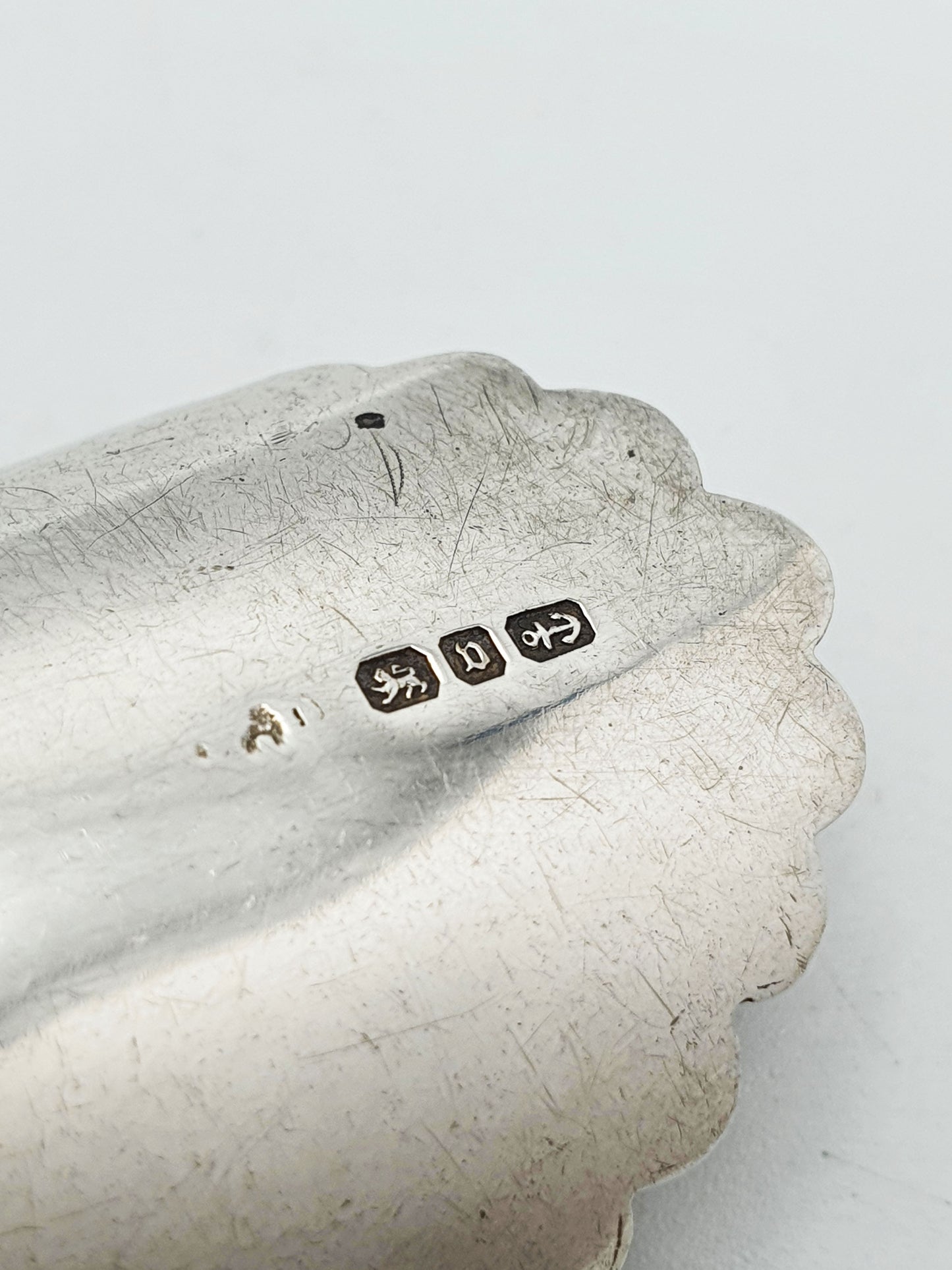 Pretty Antique Victorian Sterling Silver & Mother-of-Pearl Caddy Spoon - 1895