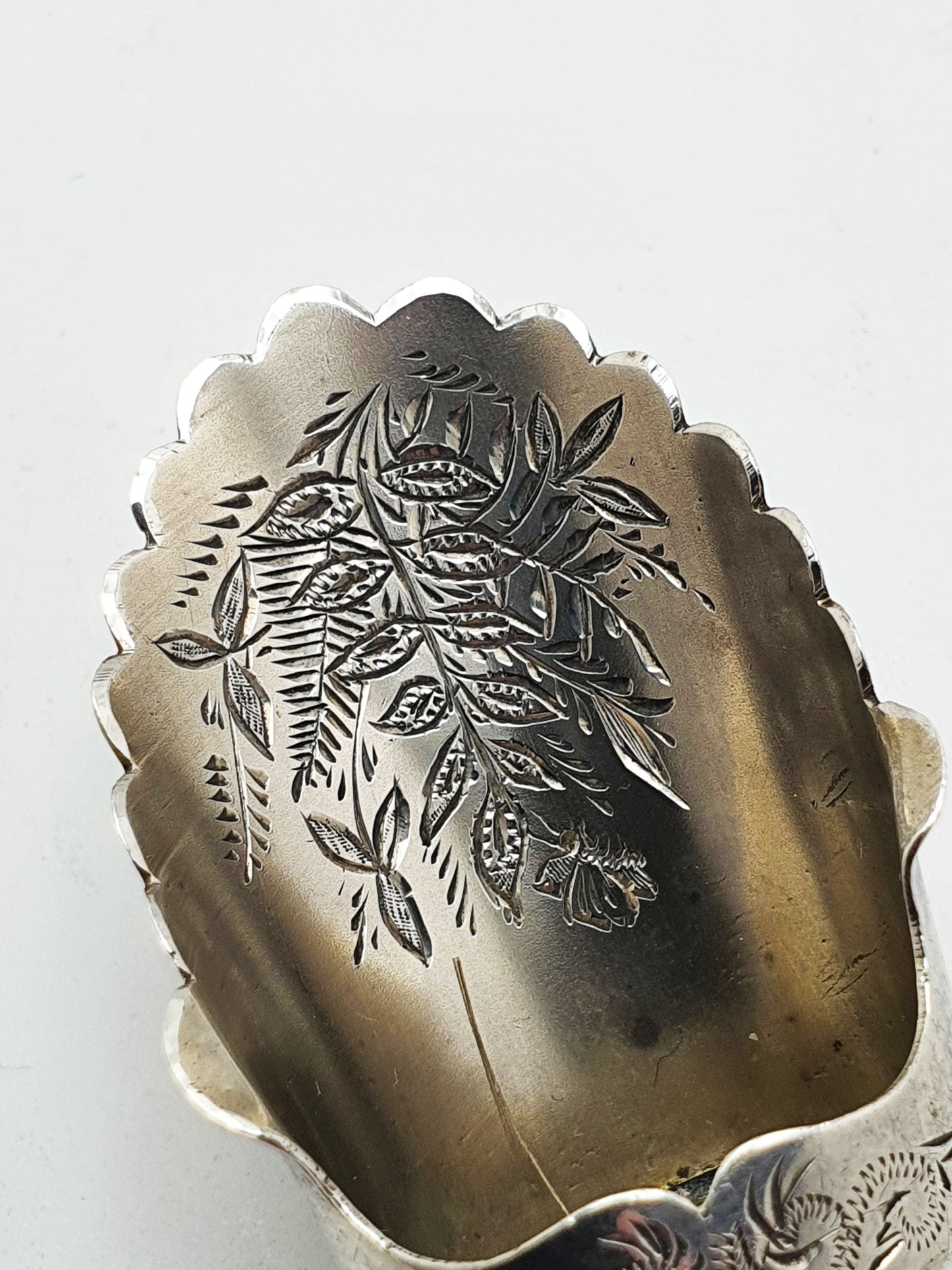 Pretty Antique Victorian Sterling Silver & Mother-of-Pearl Caddy Spoon - 1895