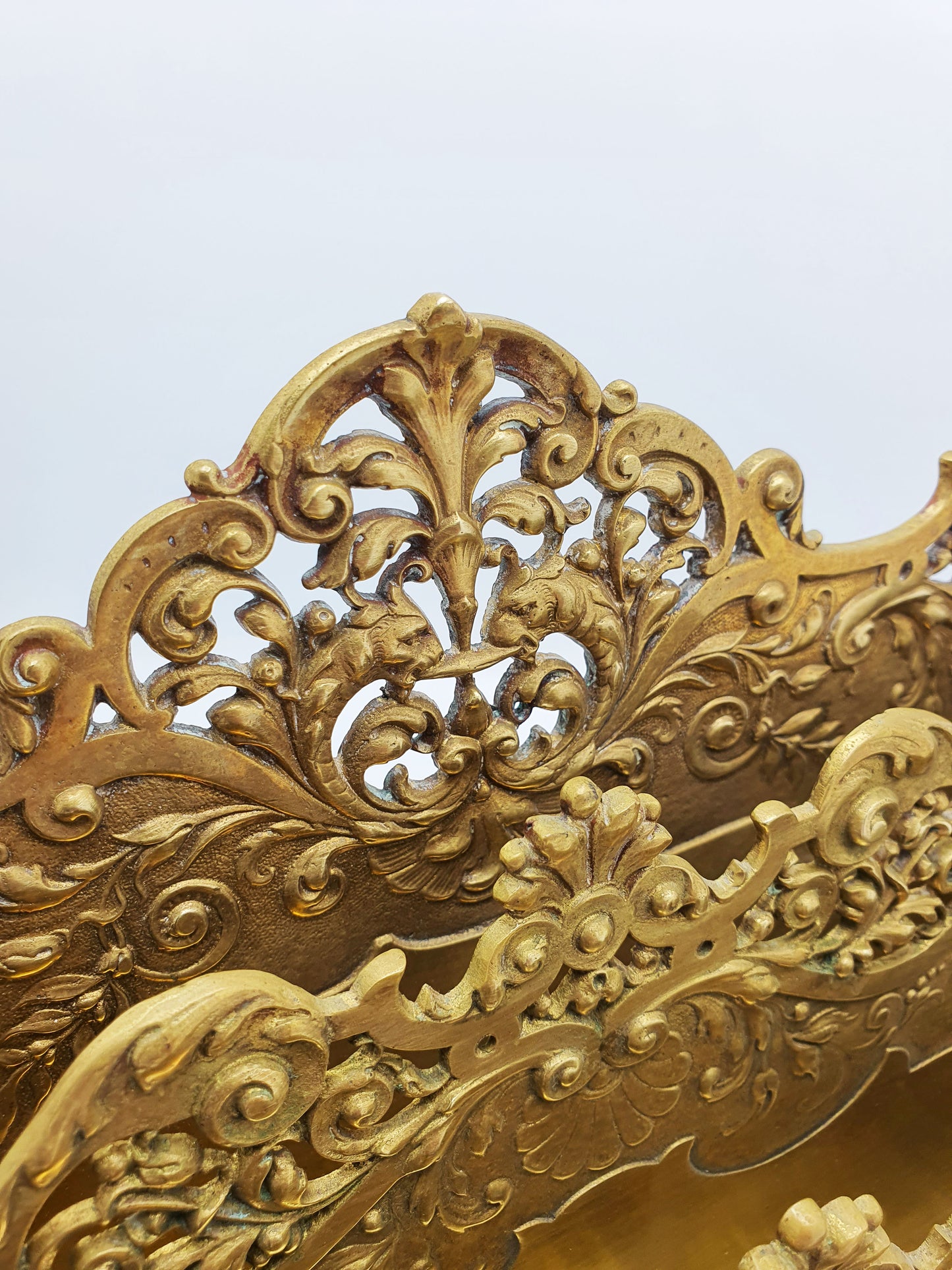 Magnificent Grand Tour Brass Rococo Revival Letter Rack – circa 1860