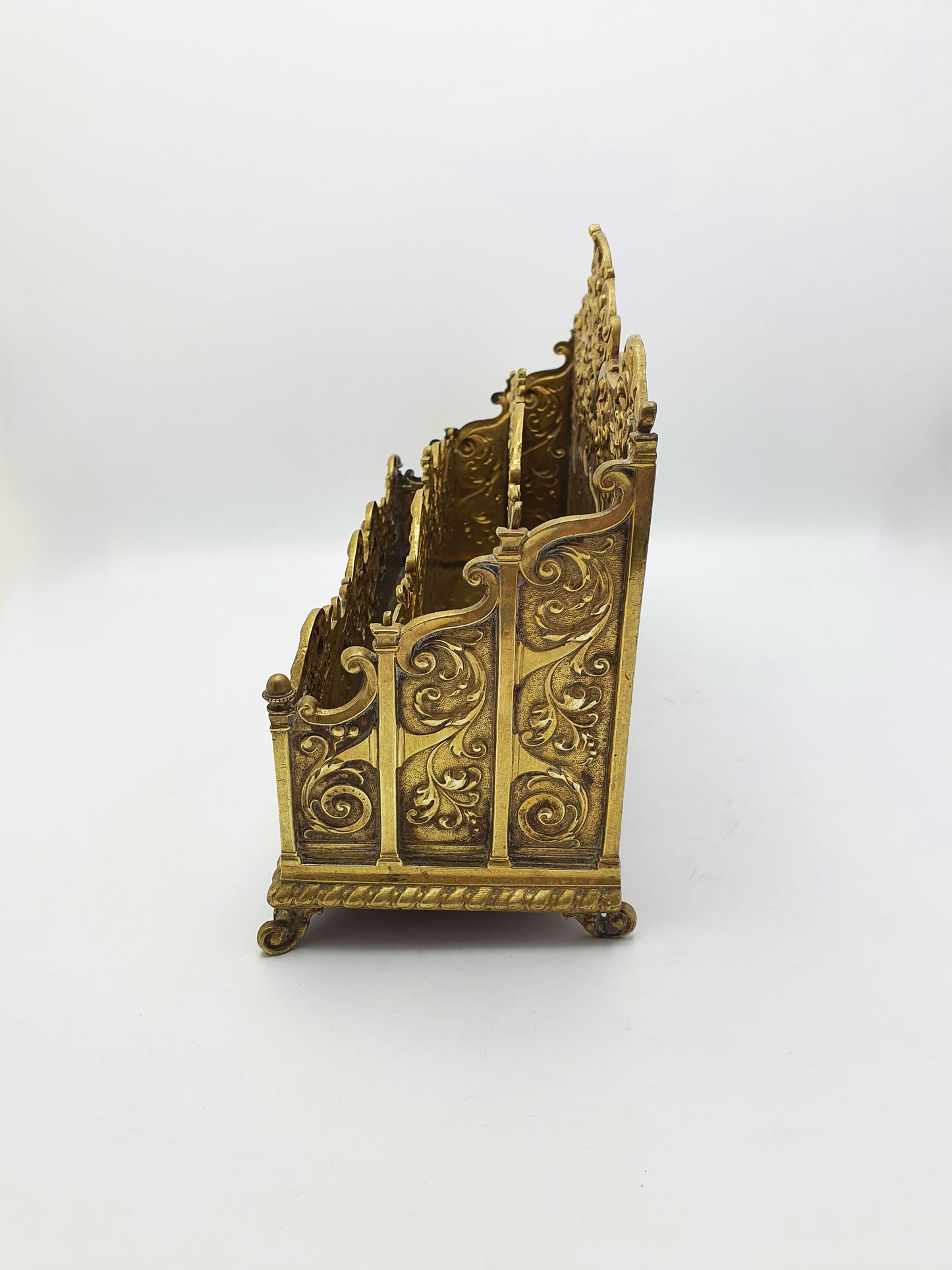 Magnificent Grand Tour Brass Rococo Revival Letter Rack – circa 1860