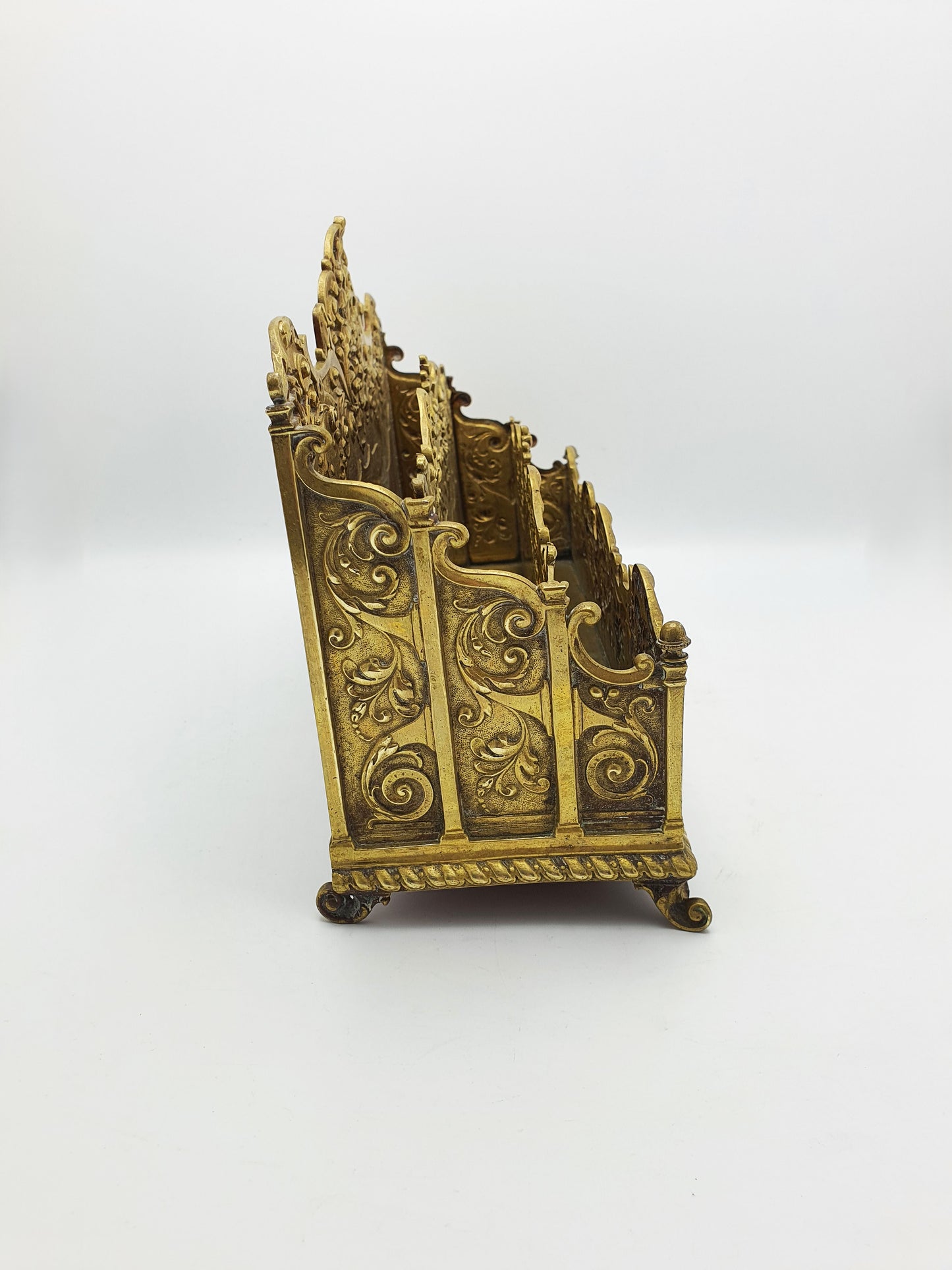 Magnificent Grand Tour Brass Rococo Revival Letter Rack – circa 1860