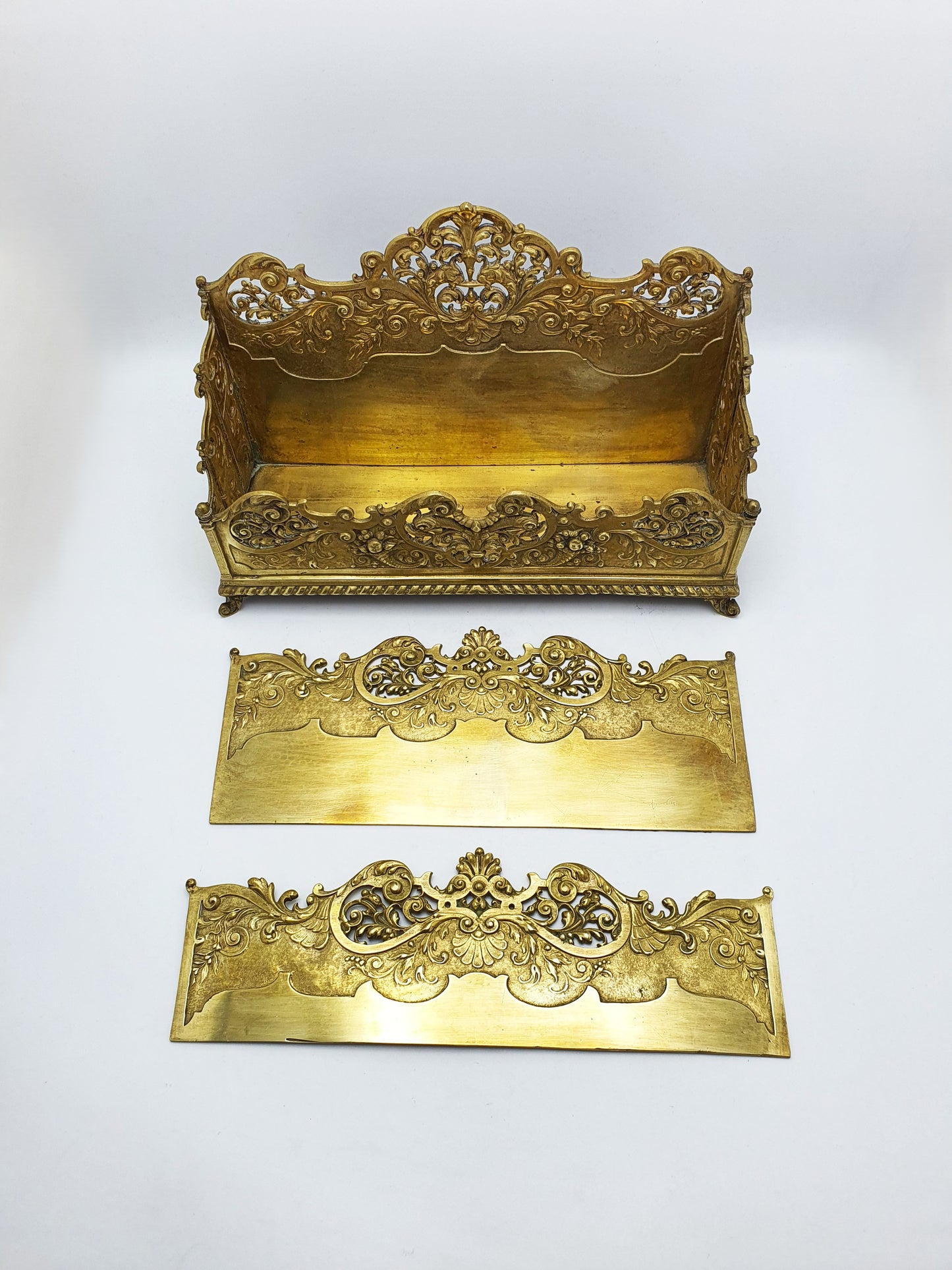 Magnificent Grand Tour Brass Rococo Revival Letter Rack – circa 1860