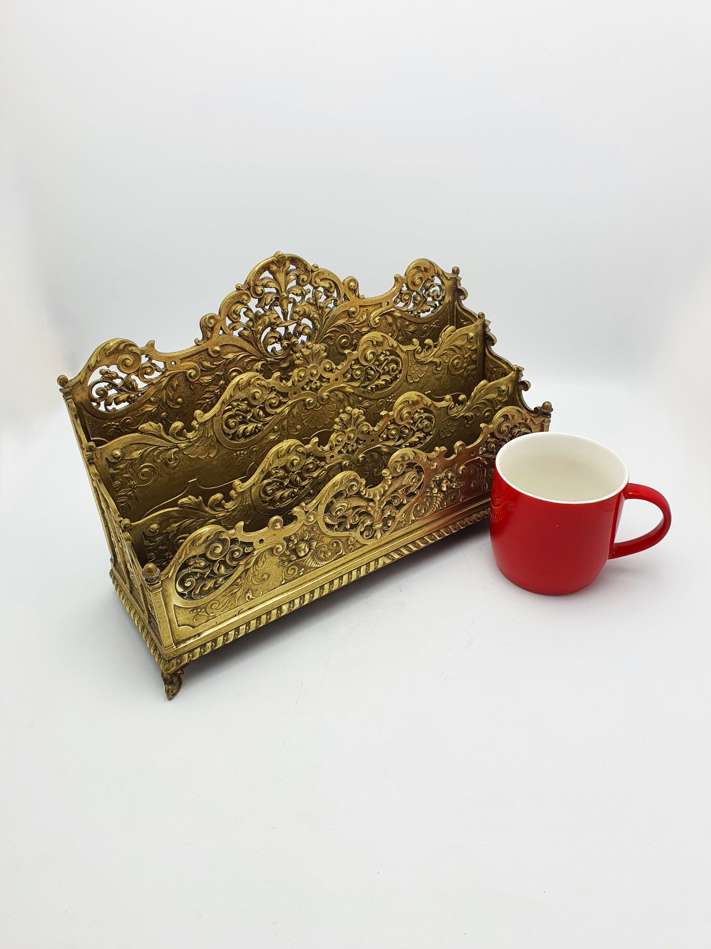 Magnificent Grand Tour Brass Rococo Revival Letter Rack – circa 1860