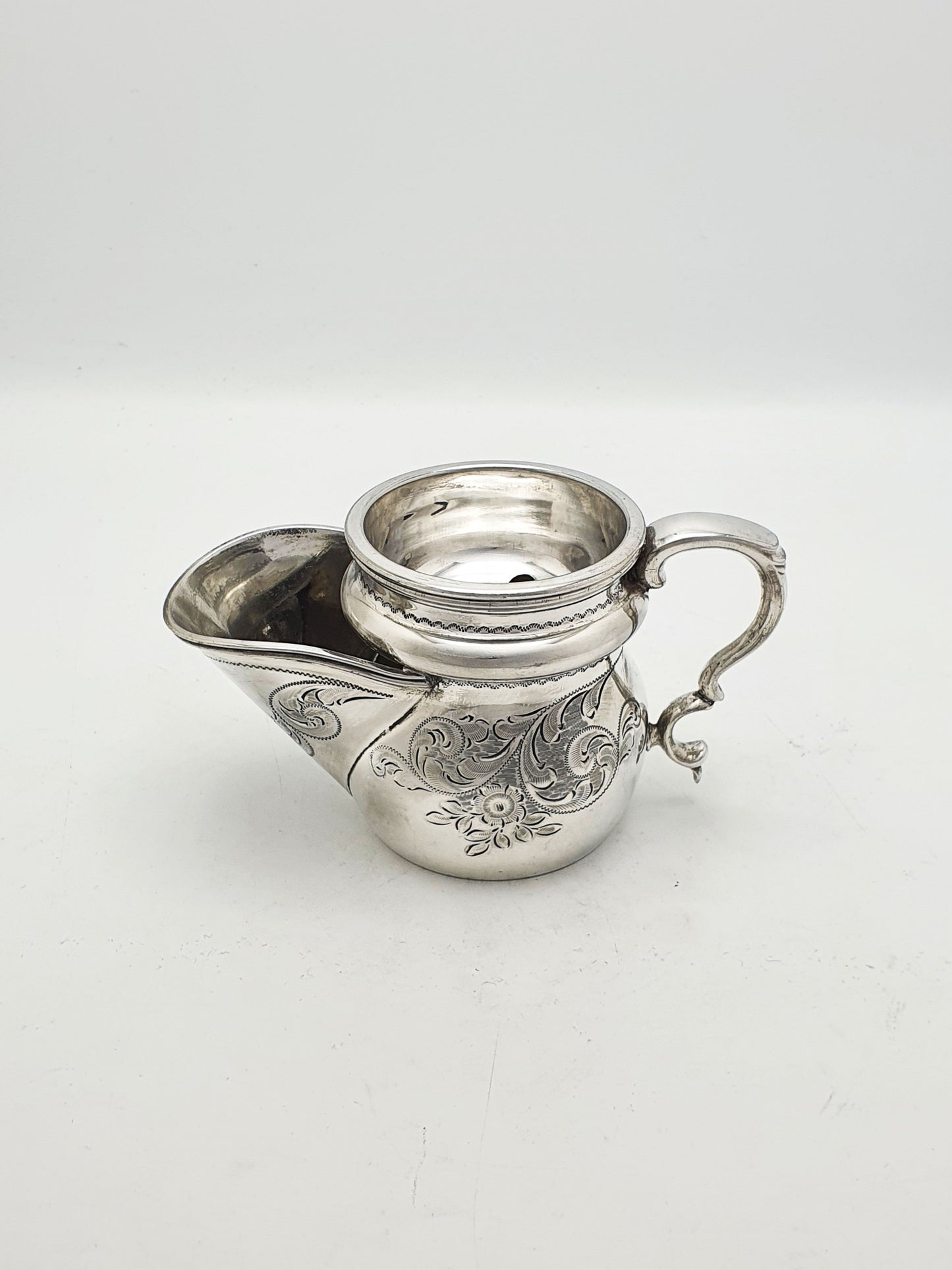 Antique Victorian Silver-Plated Shaving Mug with Removable Soap Tray – circa 1880