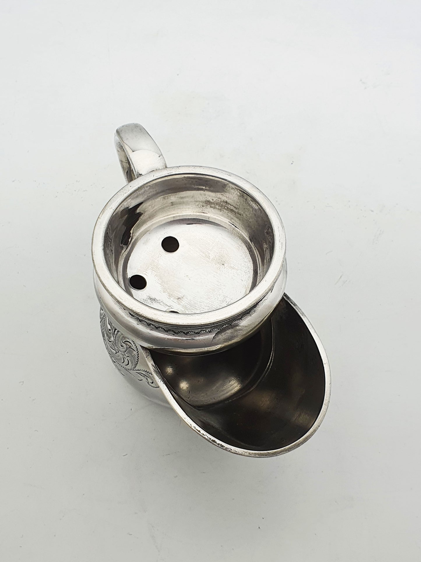 Antique Victorian Silver-Plated Shaving Mug with Removable Soap Tray – circa 1880