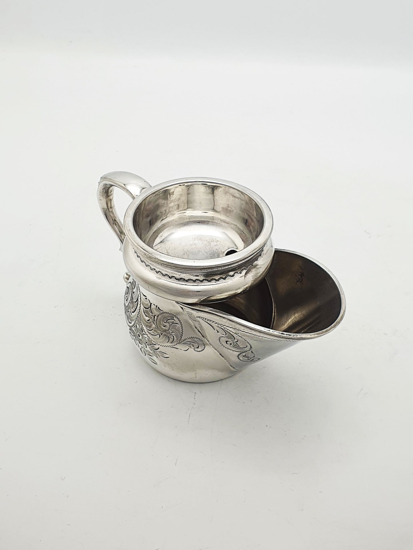 Antique Victorian Silver-Plated Shaving Mug with Removable Soap Tray – circa 1880