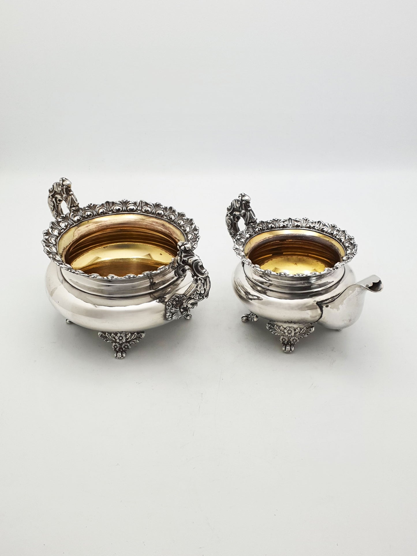 Nice Antique Georgian Sheffield Plated Sugar Bowl & Cream Jug – circa 1820