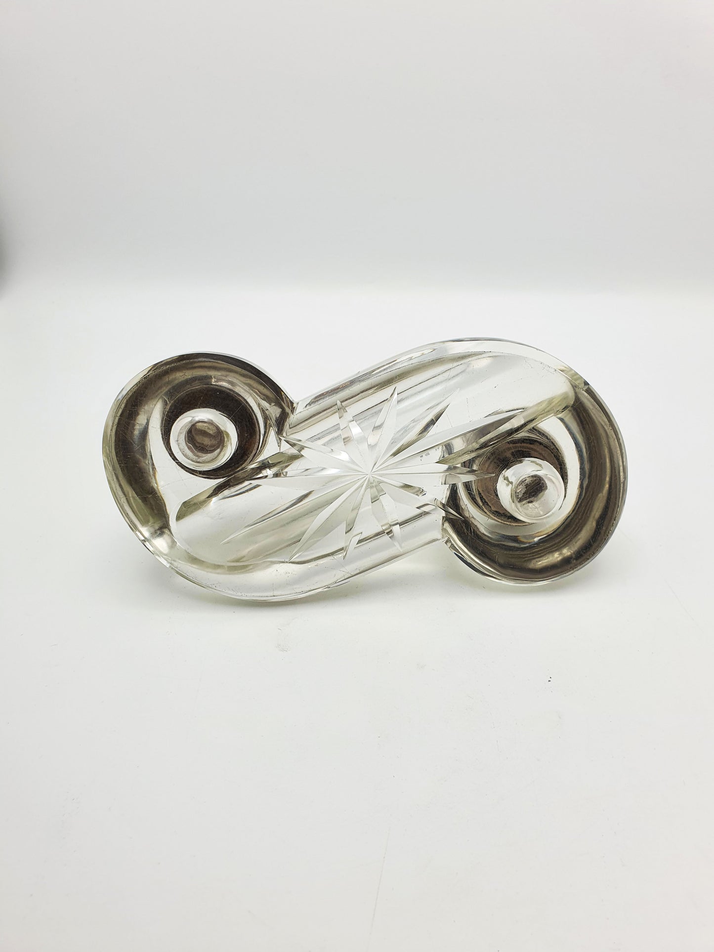 Antique Edwardian Cut Glass & Silver-Top Double Inkstand – London, 1909