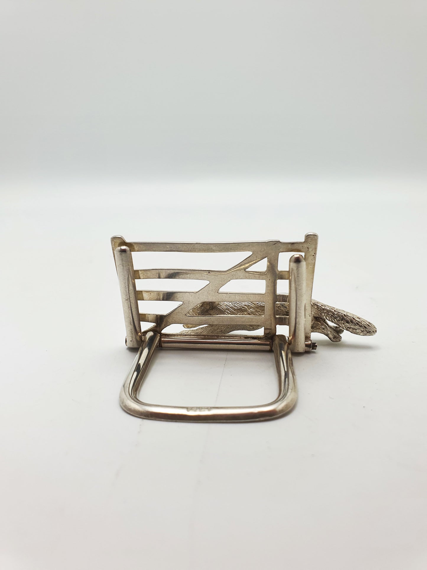 Pair of Antique Victorian Sterling Silver Fox & Gate Menu Holders - 1899