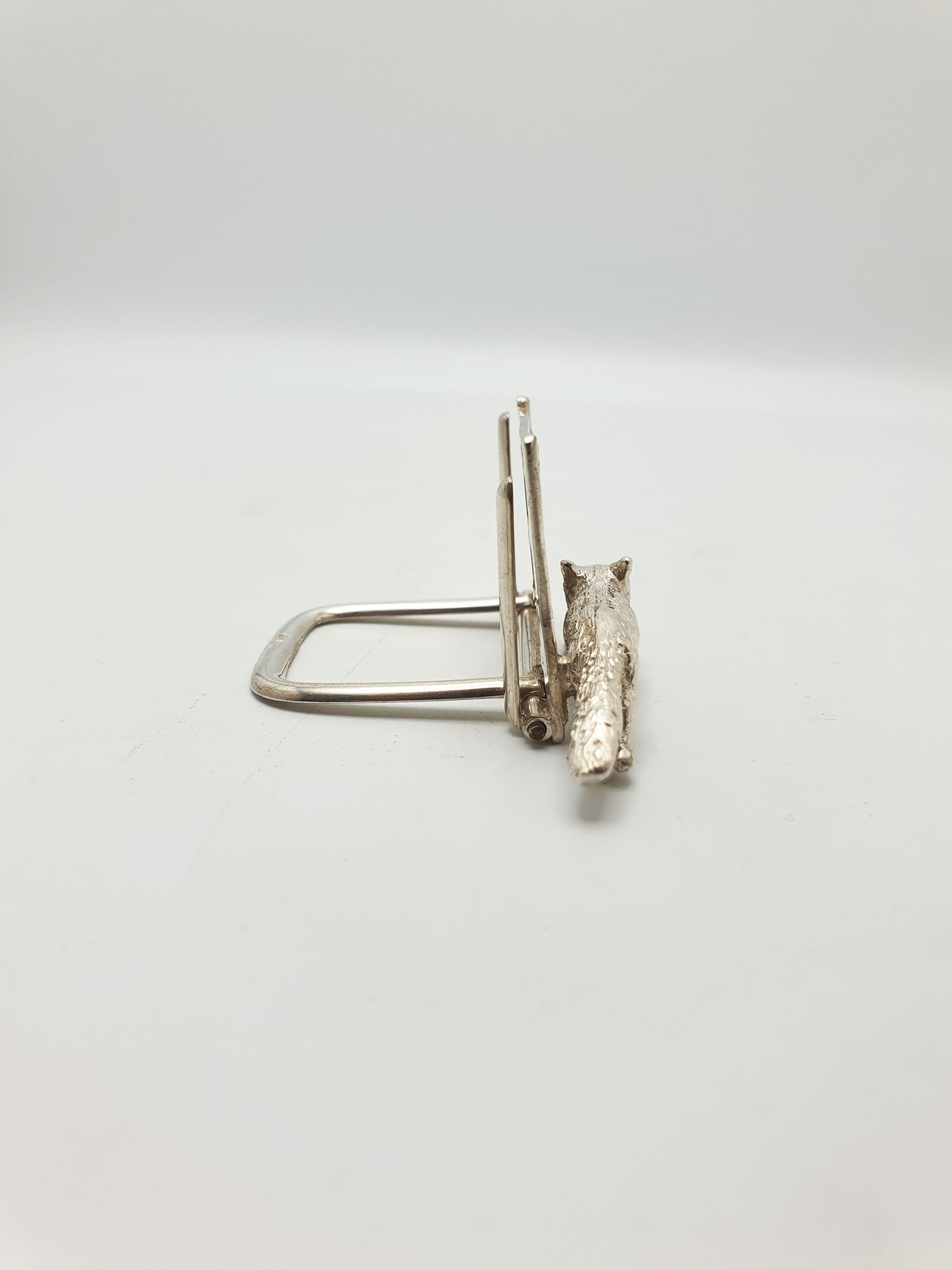 Pair of Antique Victorian Sterling Silver Fox & Gate Menu Holders - 1899