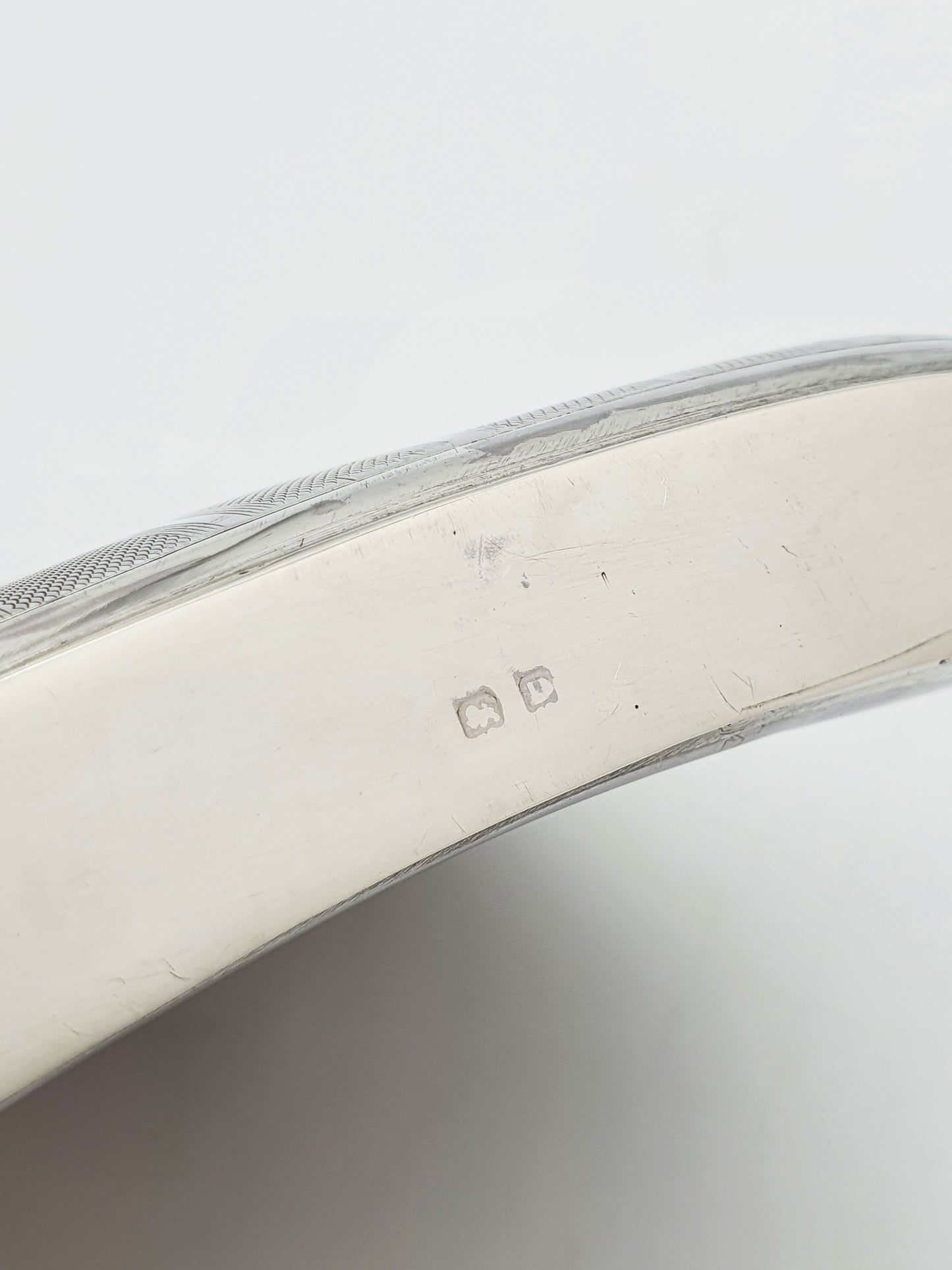 Elegant Large Art Deco Sterling Silver Hip Flask - 1928