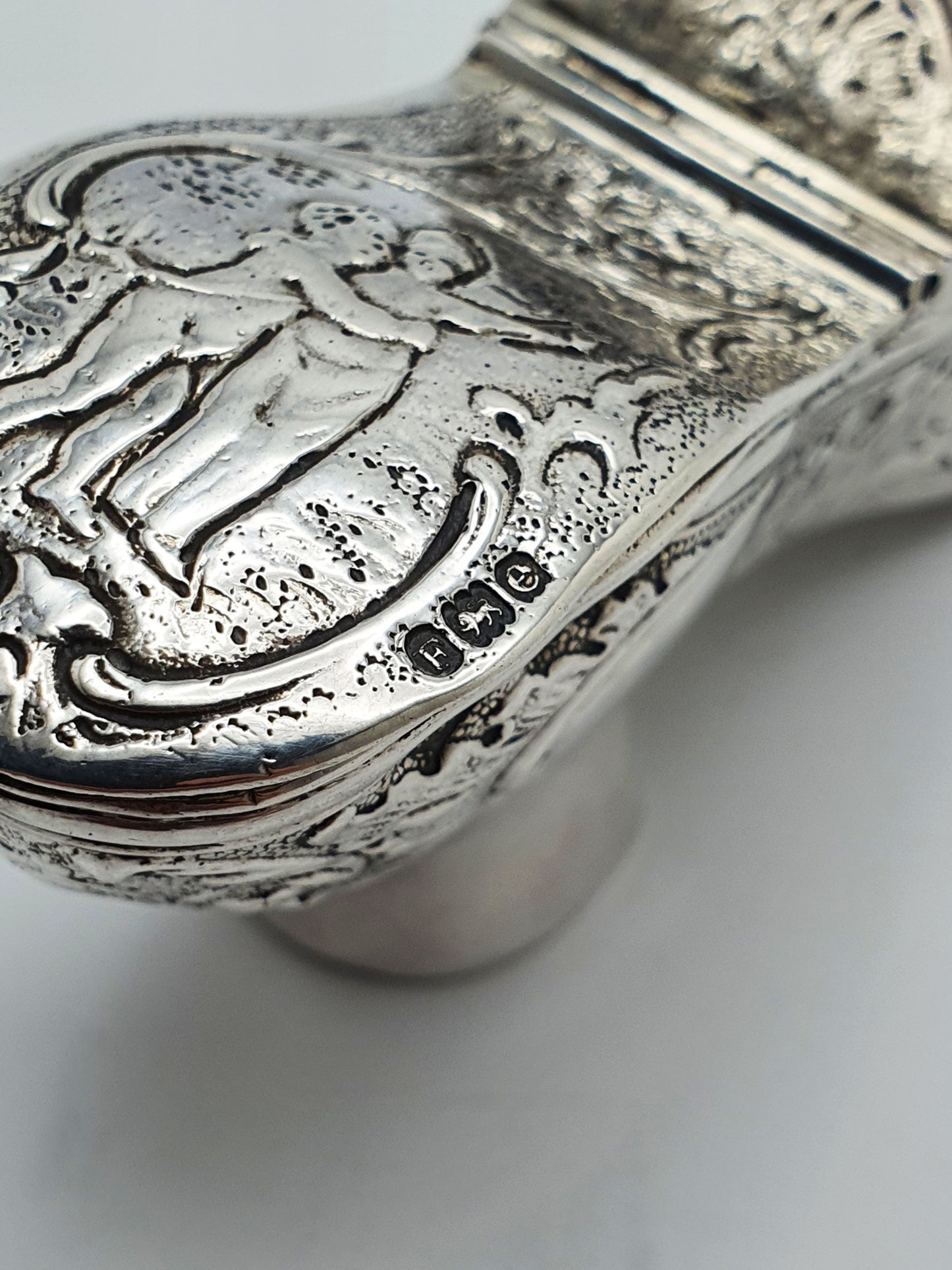 Unusual Antique Victorian Sterling Silver Shoe Shaped Box - 1900