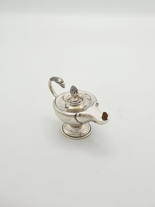 Antique Sterling Silver Table Lighter in the Form of a Classical Oil Lamp - 1924