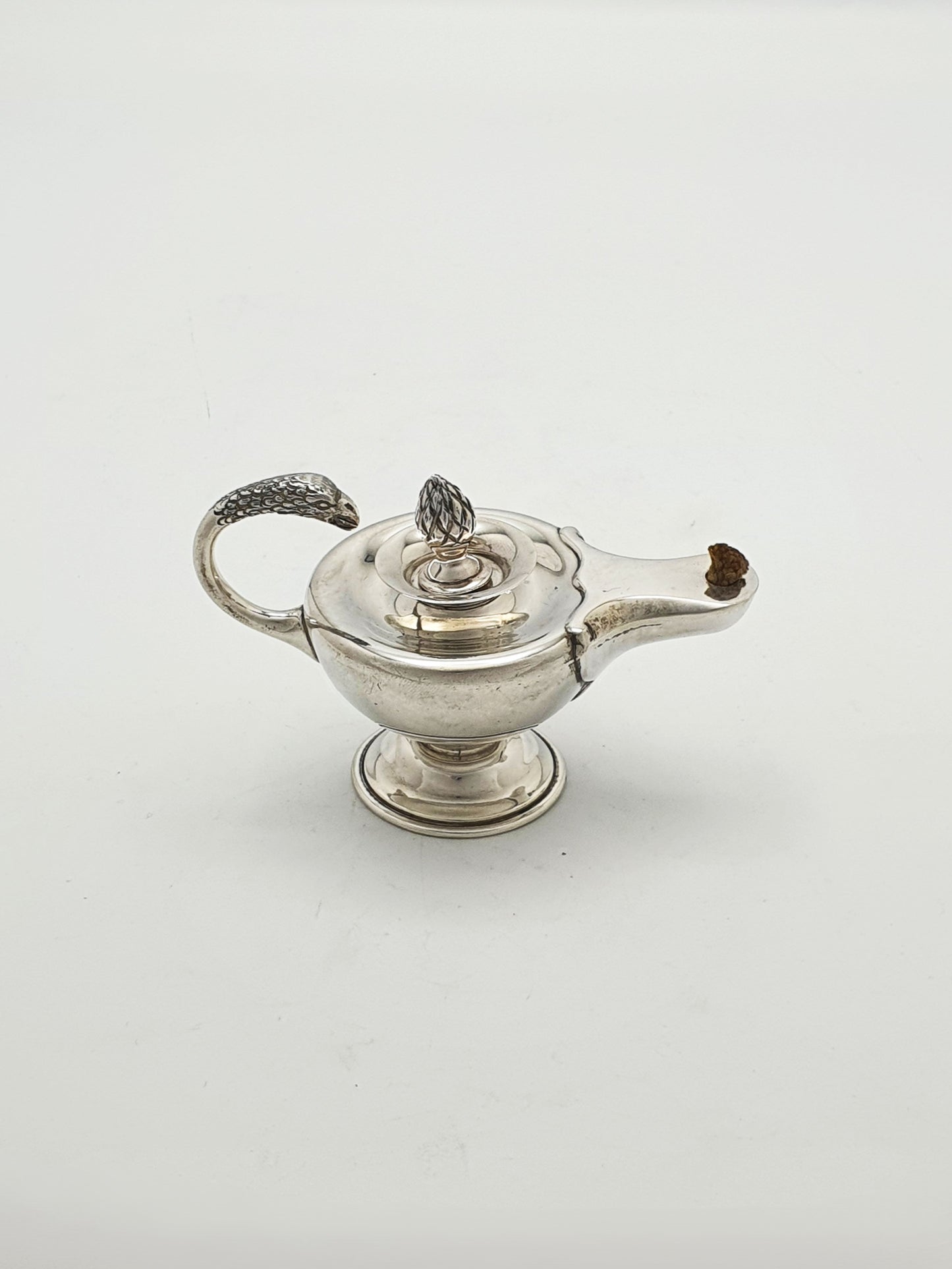 Antique Sterling Silver Table Lighter in the Form of a Classical Oil Lamp - 1924