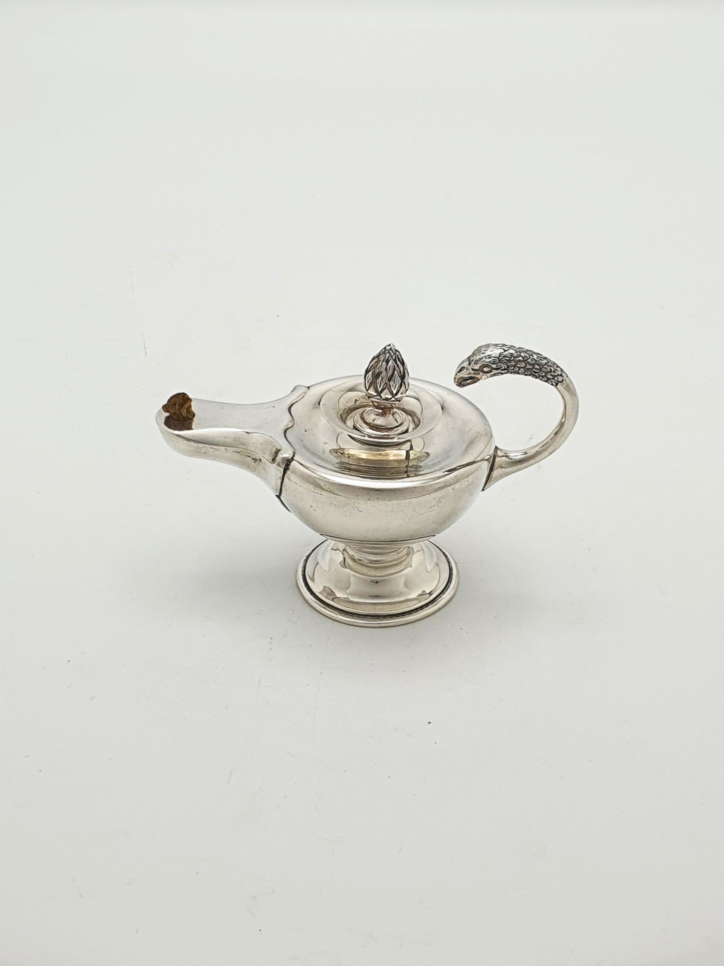 Antique Sterling Silver Table Lighter in the Form of a Classical Oil Lamp - 1924