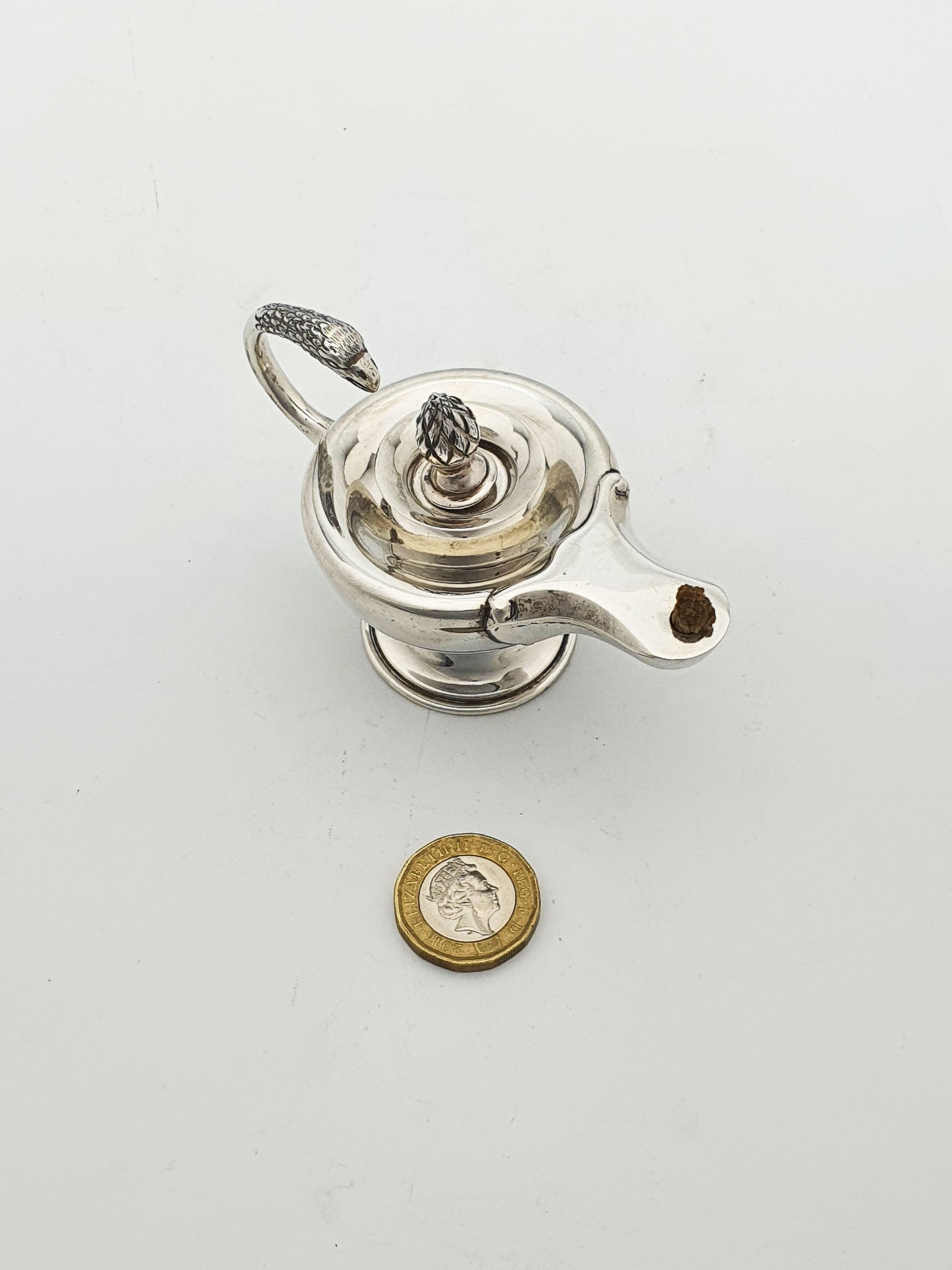 Antique Sterling Silver Table Lighter in the Form of a Classical Oil Lamp - 1924
