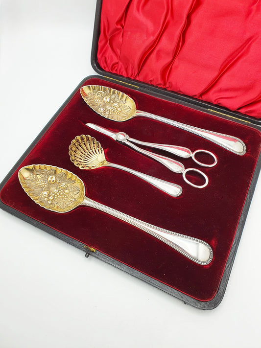 Nice Antique Victorian Silver Plate Fruit Serving Set – circa 1890