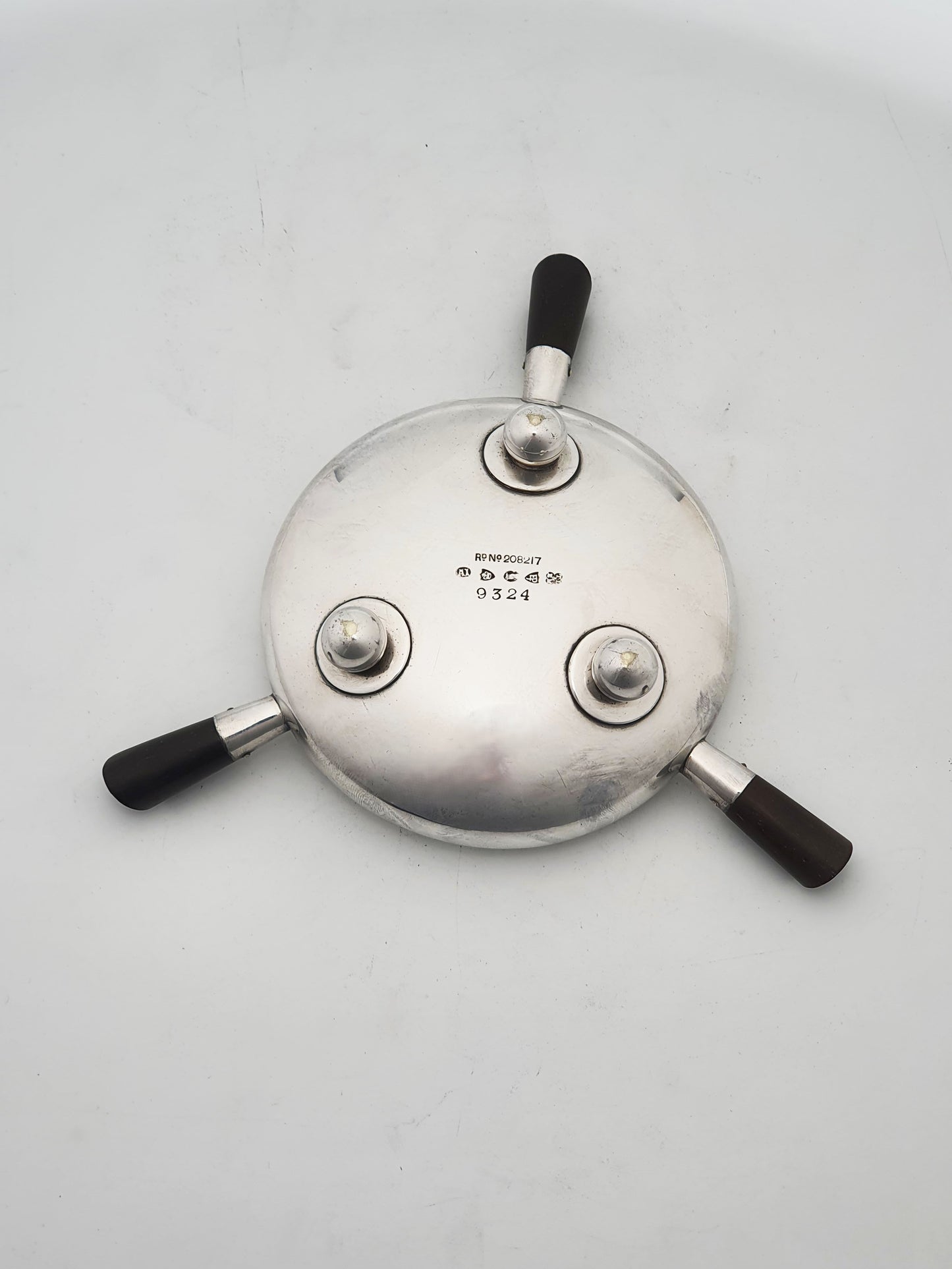 Unusual Antique Victorian Silver Plate Christopher Dresser Style Ashtray - 1893