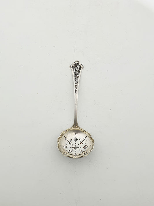 Antique Edwardian Sterling Silver Pierced Sugar Sifter Spoon - 1904