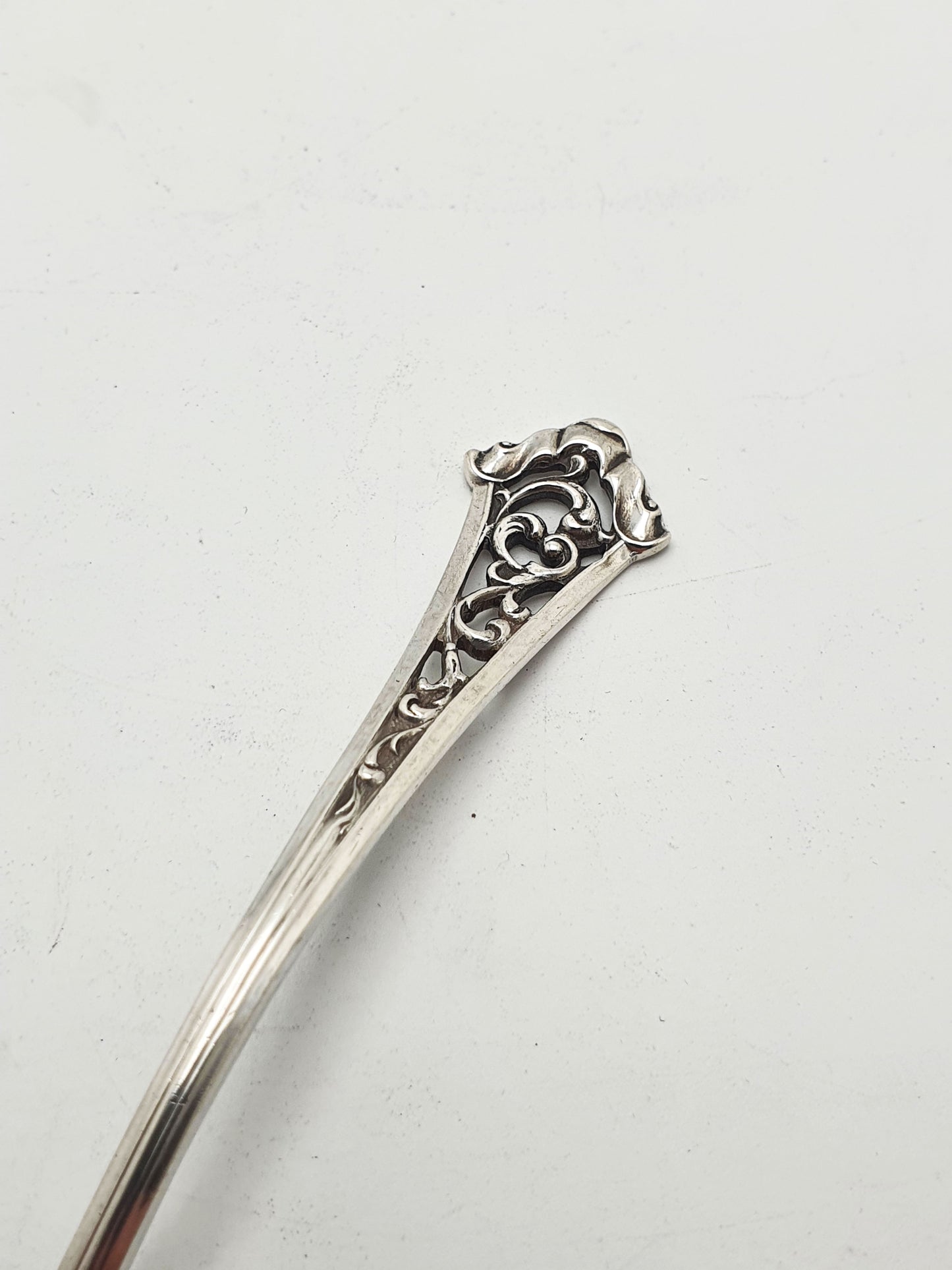 Antique Edwardian Sterling Silver Pierced Sugar Sifter Spoon - 1904
