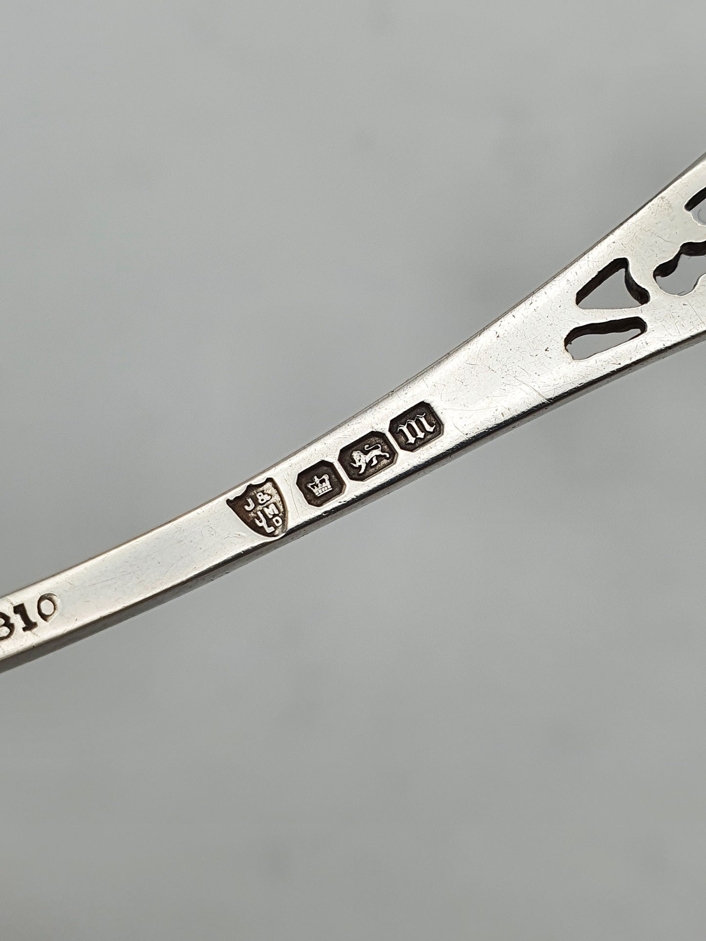 Antique Edwardian Sterling Silver Pierced Sugar Sifter Spoon - 1904