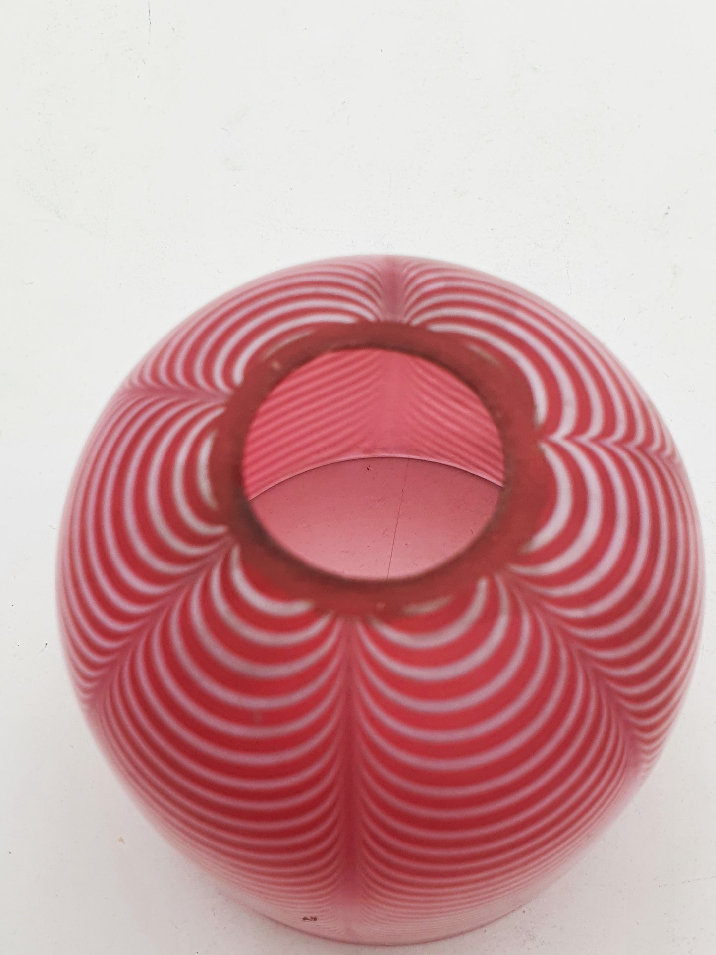 Gorgeous Victorian Cranberry Opaline Glass Lampshade – circa 1890