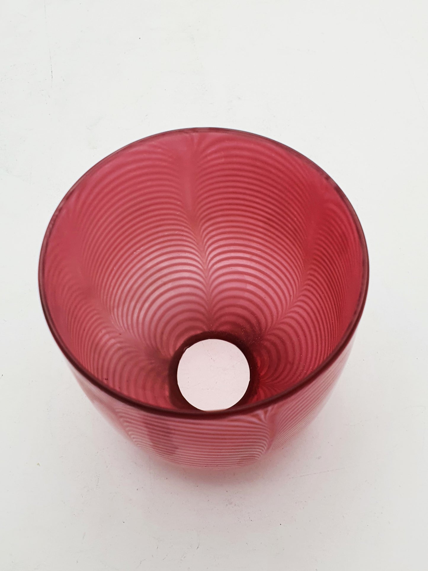 Gorgeous Victorian Cranberry Opaline Glass Lampshade – circa 1890