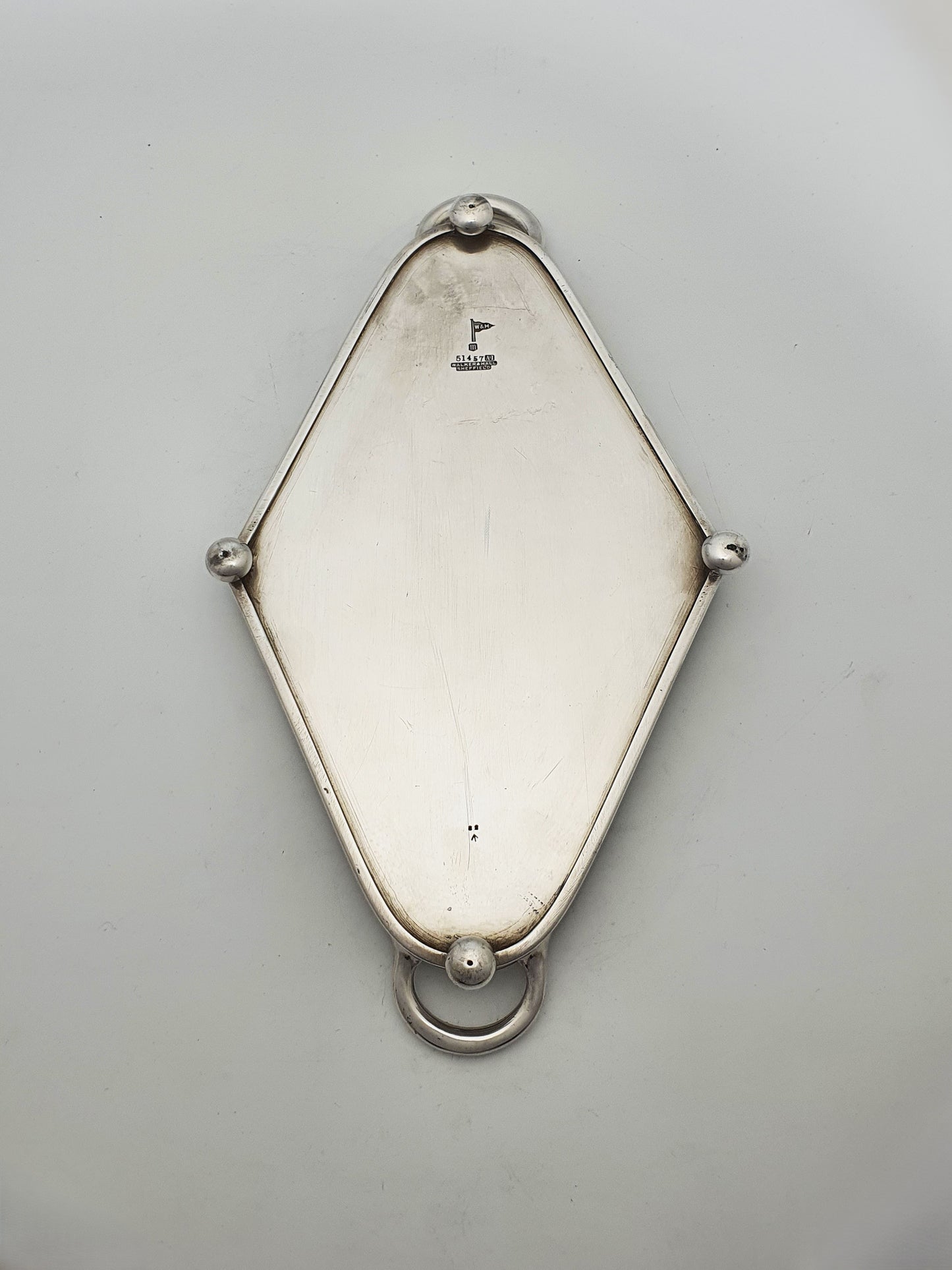 Nice Antique Starburst Glass & Silver-Plated Serving Tray – circa 1920