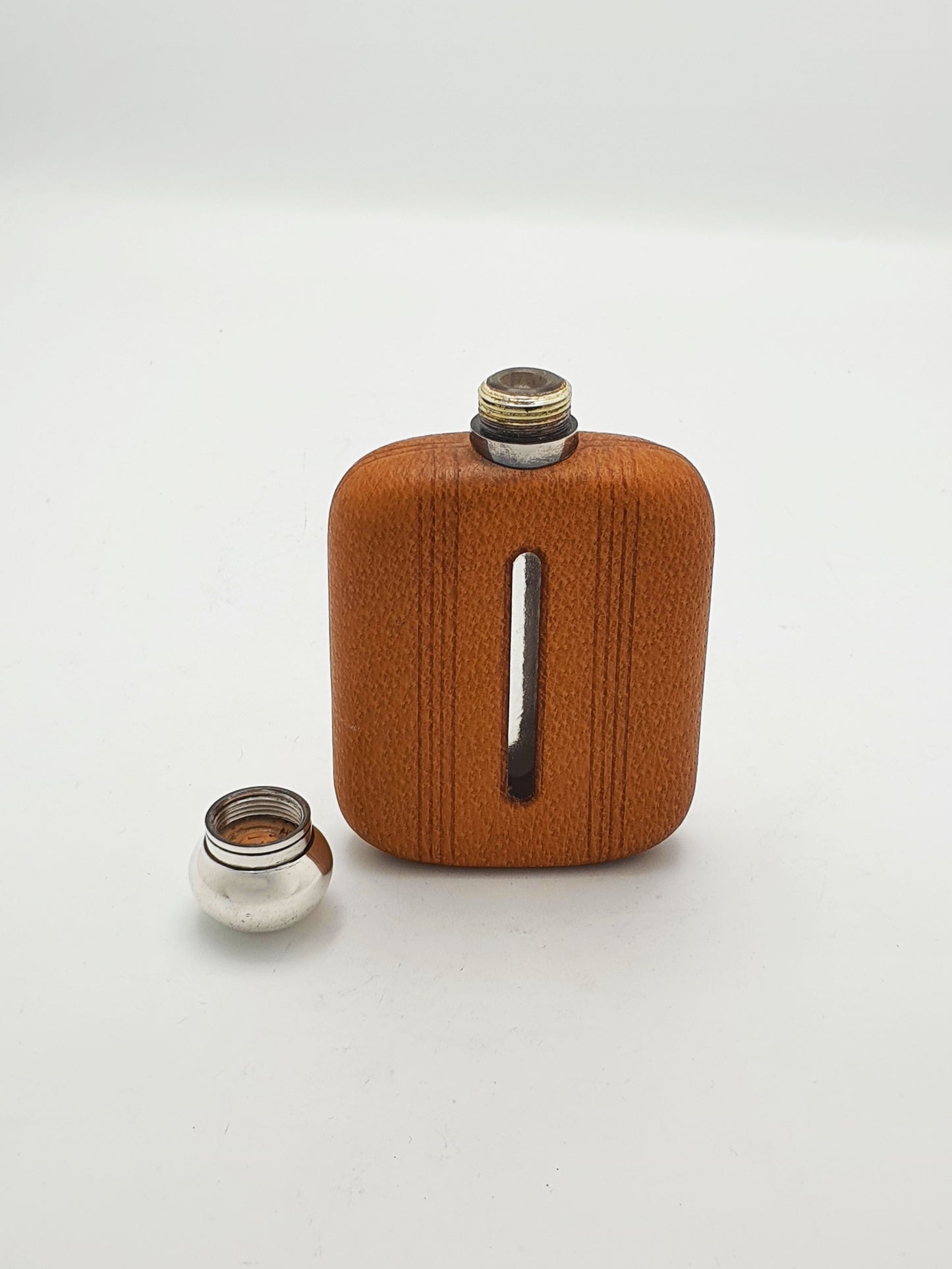 Nice Vintage Leather-Wrapped Hip Flask – circa 1950