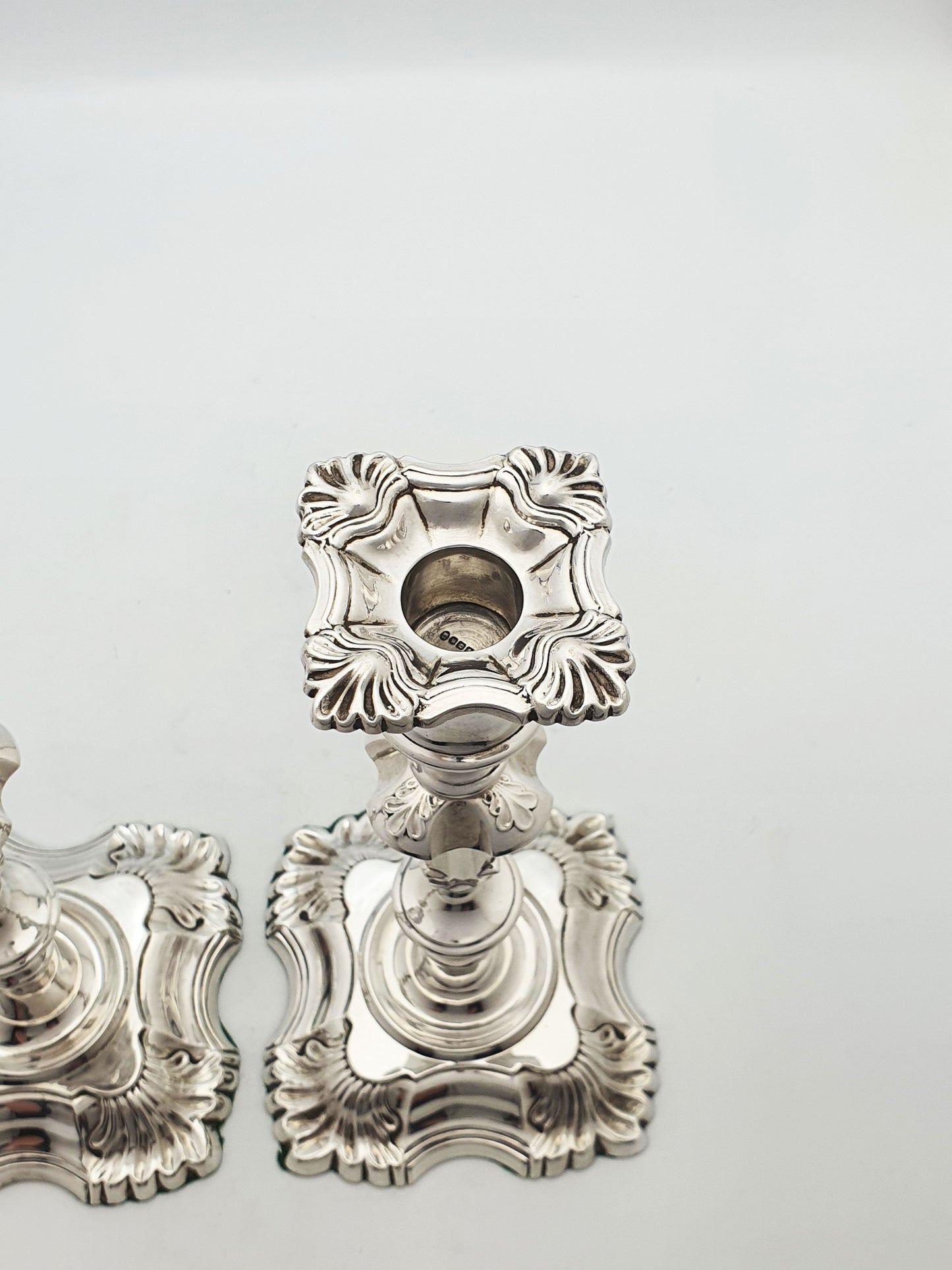 Stunning Pair of Antique Silver-Plated Rococo Revival Candlesticks – circa 1905