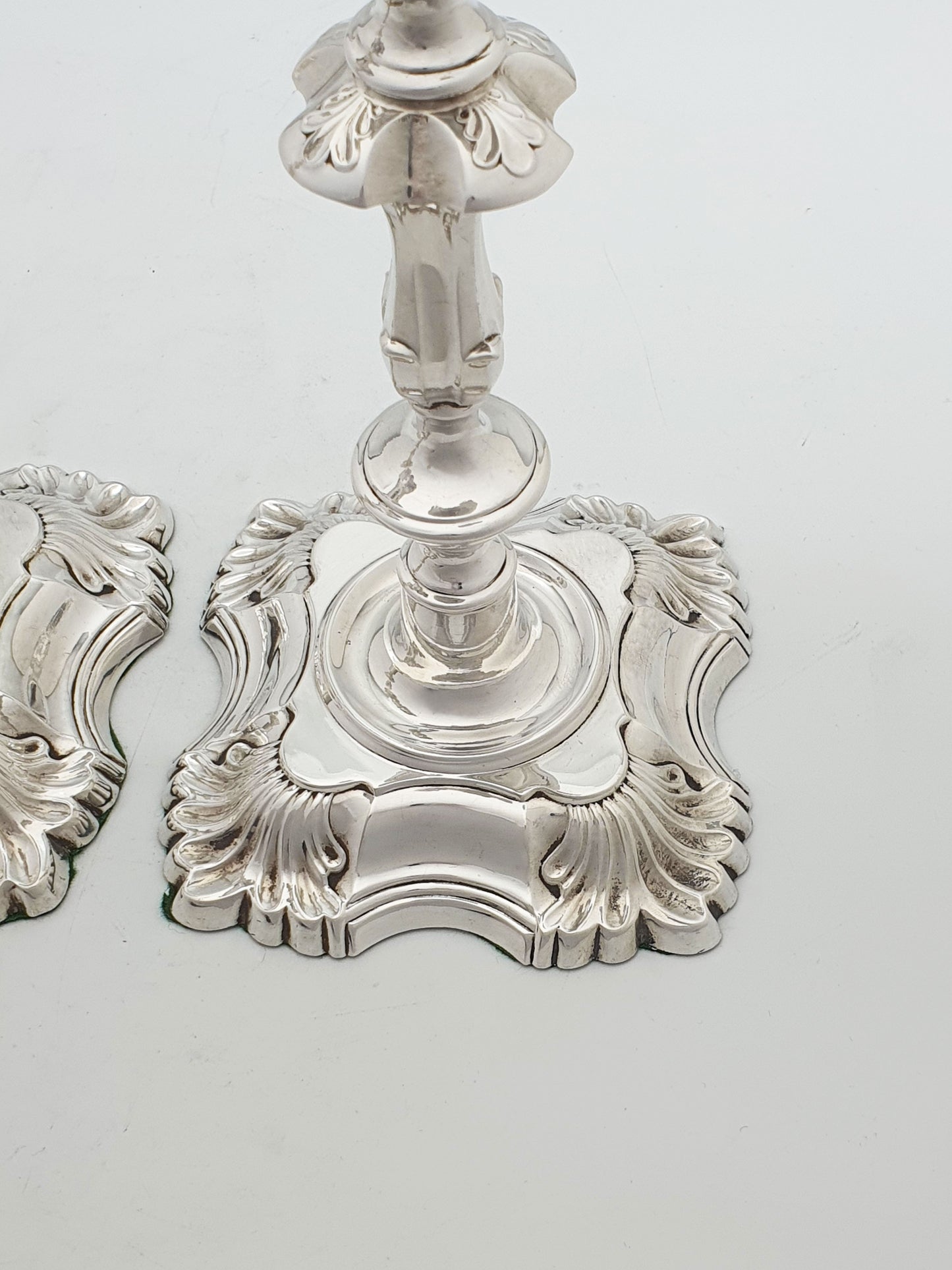 Stunning Pair of Antique Silver-Plated Rococo Revival Candlesticks – circa 1905