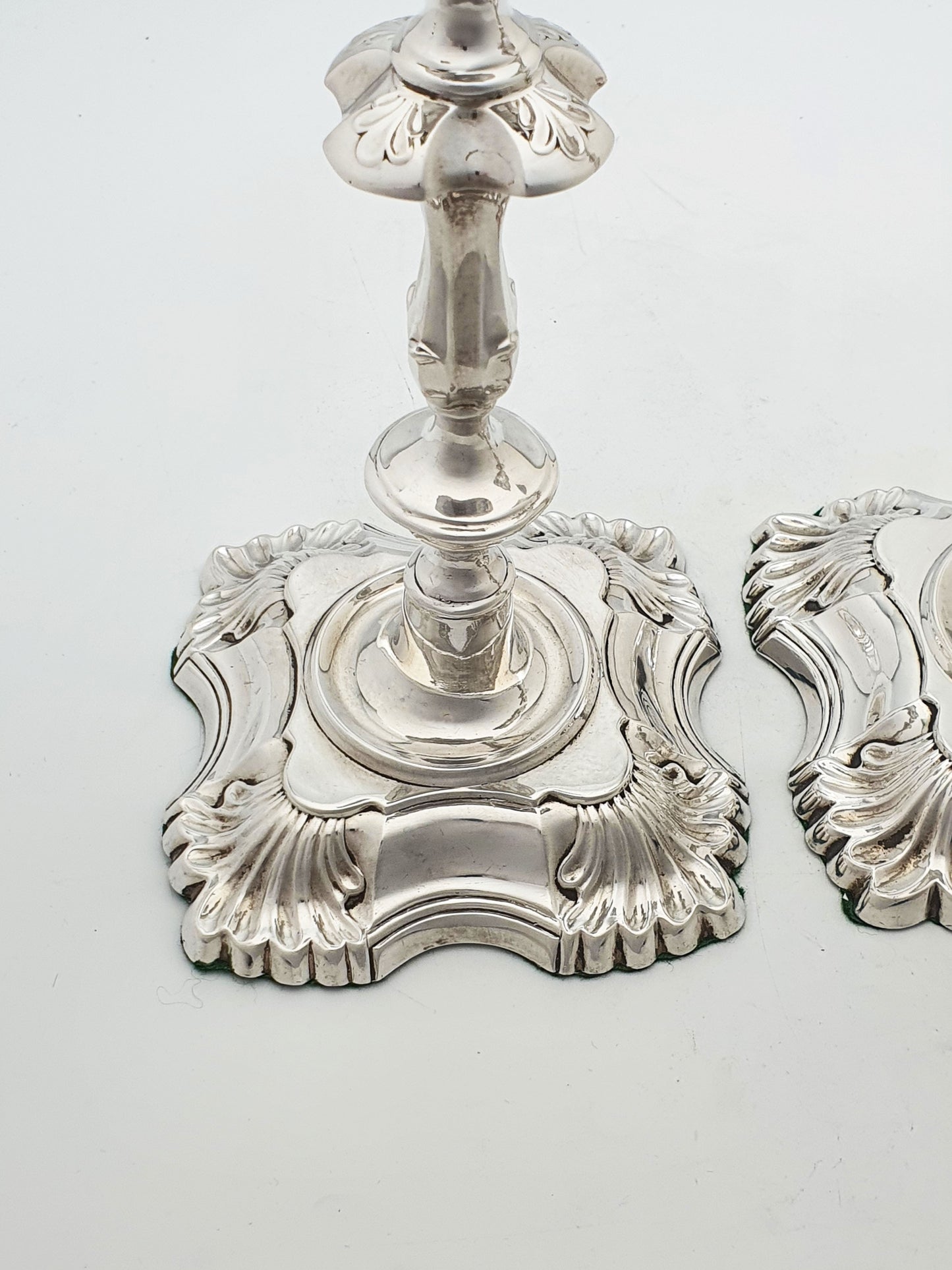 Stunning Pair of Antique Silver-Plated Rococo Revival Candlesticks – circa 1905